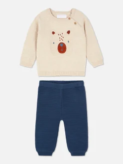 Ensembles Et Tenues|Primark Ensemble Pull Tricoté Et Legging Bleu marine