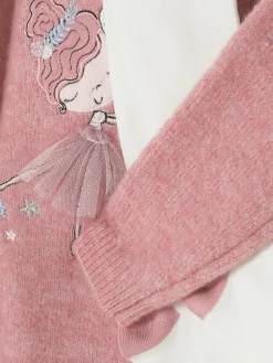 Robes|Primark Ensemble Robe-pull Et Collants à Motif Ballerine Rose foncé