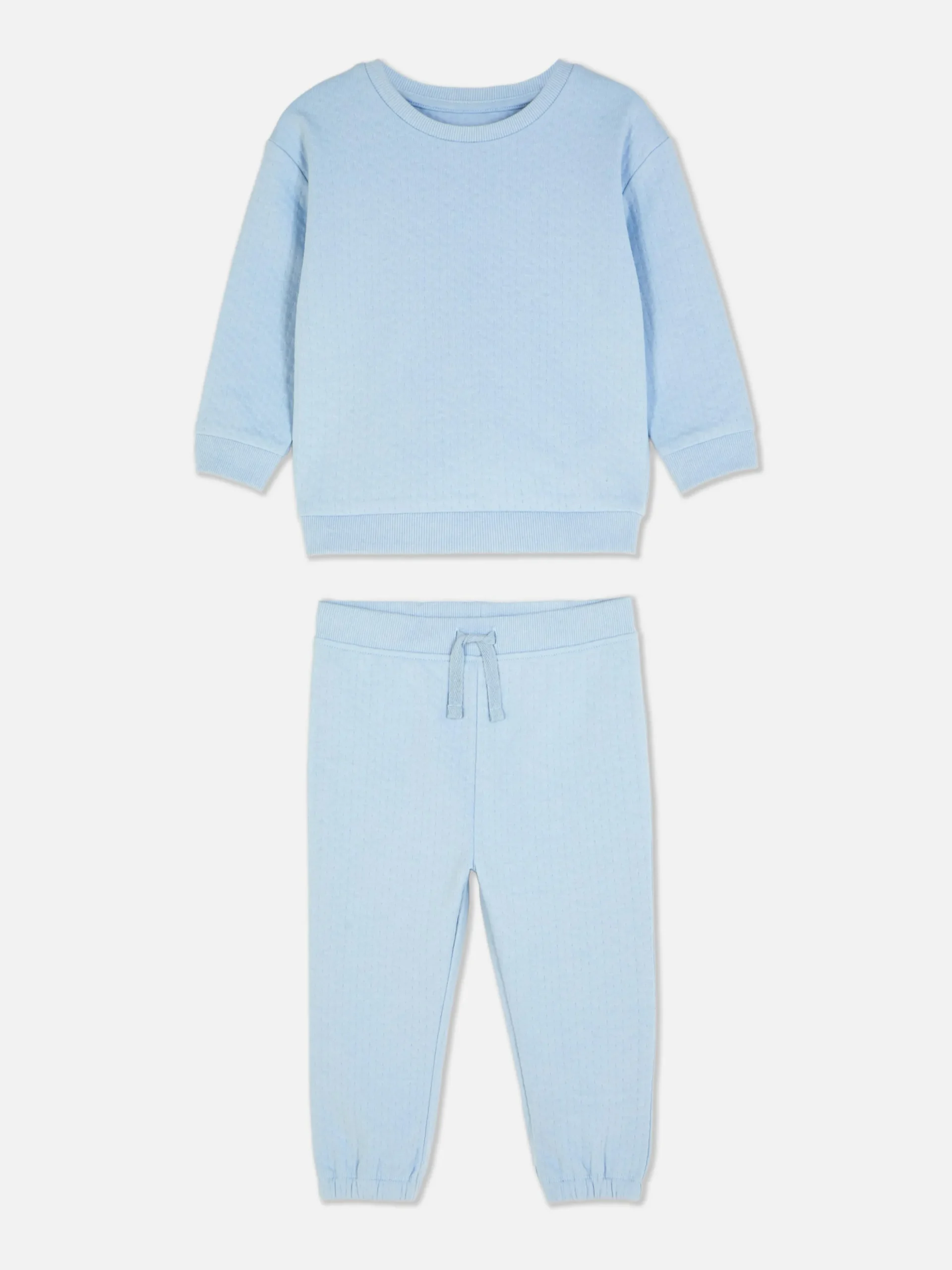 Ensembles Et Tenues|Primark Ensemble Sweat-shirt Et Bas De Jogging Texturé Bleu