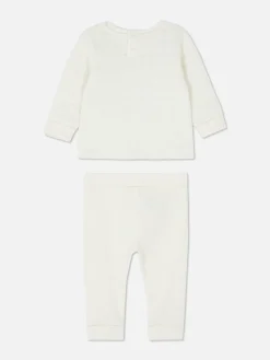 Ensembles Et Tenues|Primark Ensemble Sweat-shirt Et Legging à Motif Agneau Ivoire