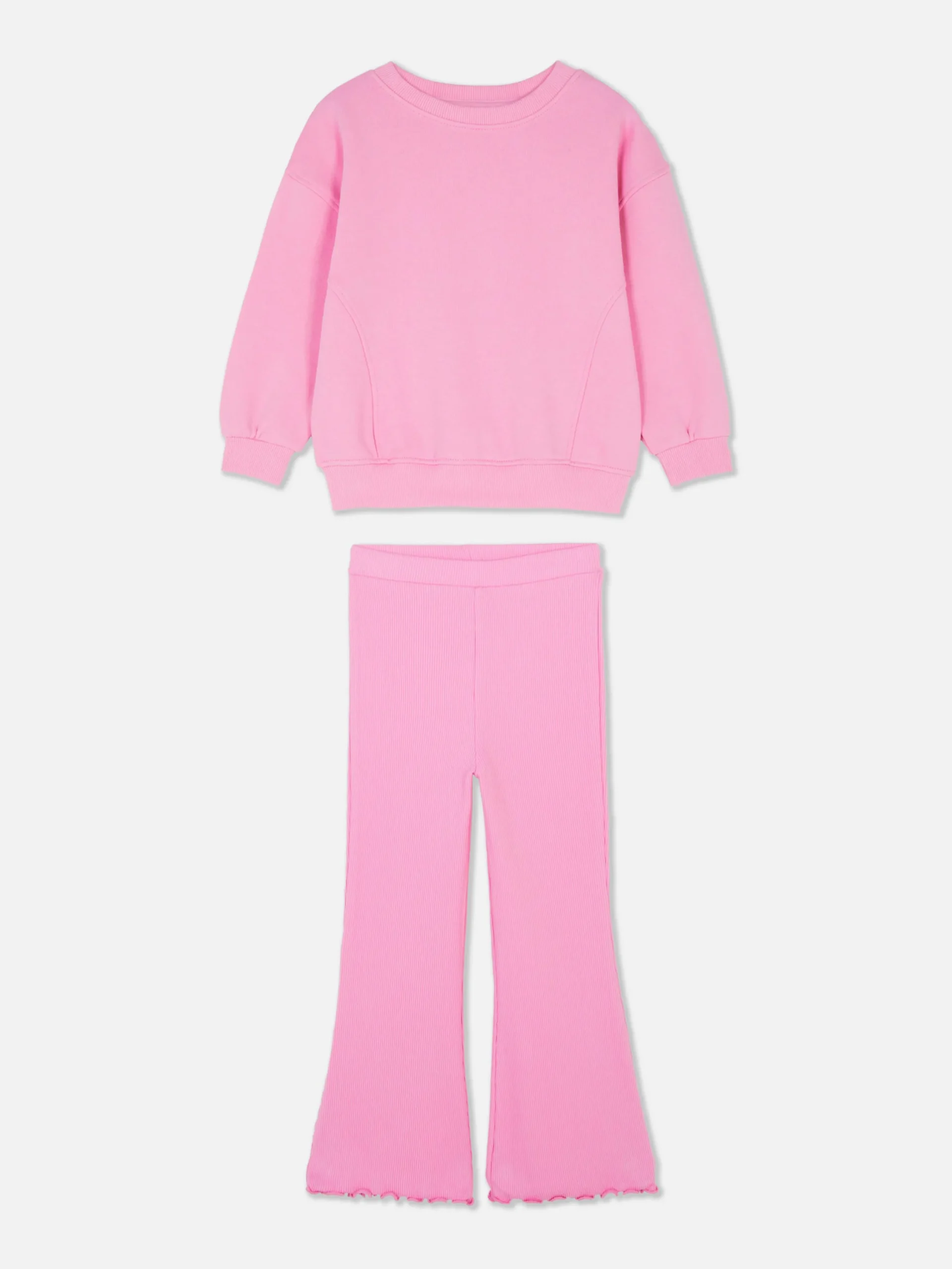Ensembles Et Tenues|Primark Ensemble Sweat-shirt Et Legging évasé Coordonné Rose