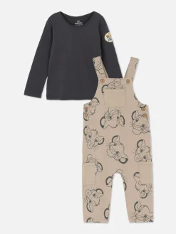Ensembles Et Tenues|Primark Ensemble T-shirt Et Salopette Disney Le Roi Lion Grège