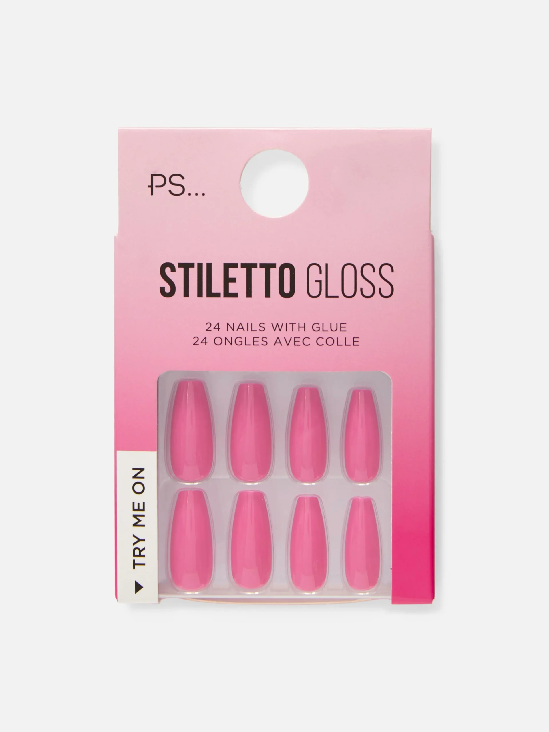 Faux Ongles|Primark Faux Ongles Brillants à Bout Pointu PS... Rose vif