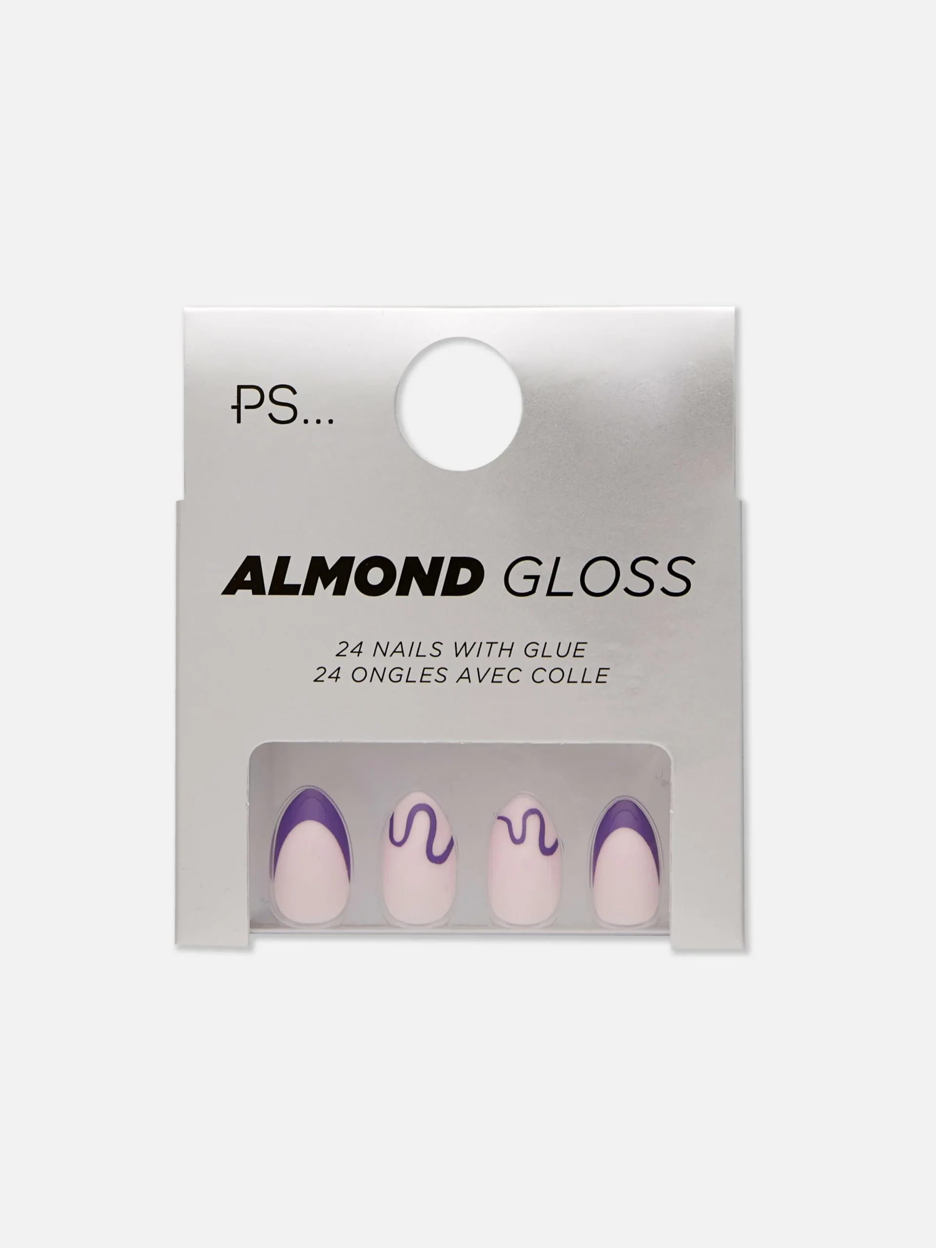 Faux Ongles|Primark Faux Ongles Brillants à Motif Tourbillon En Amande PS... Lilas
