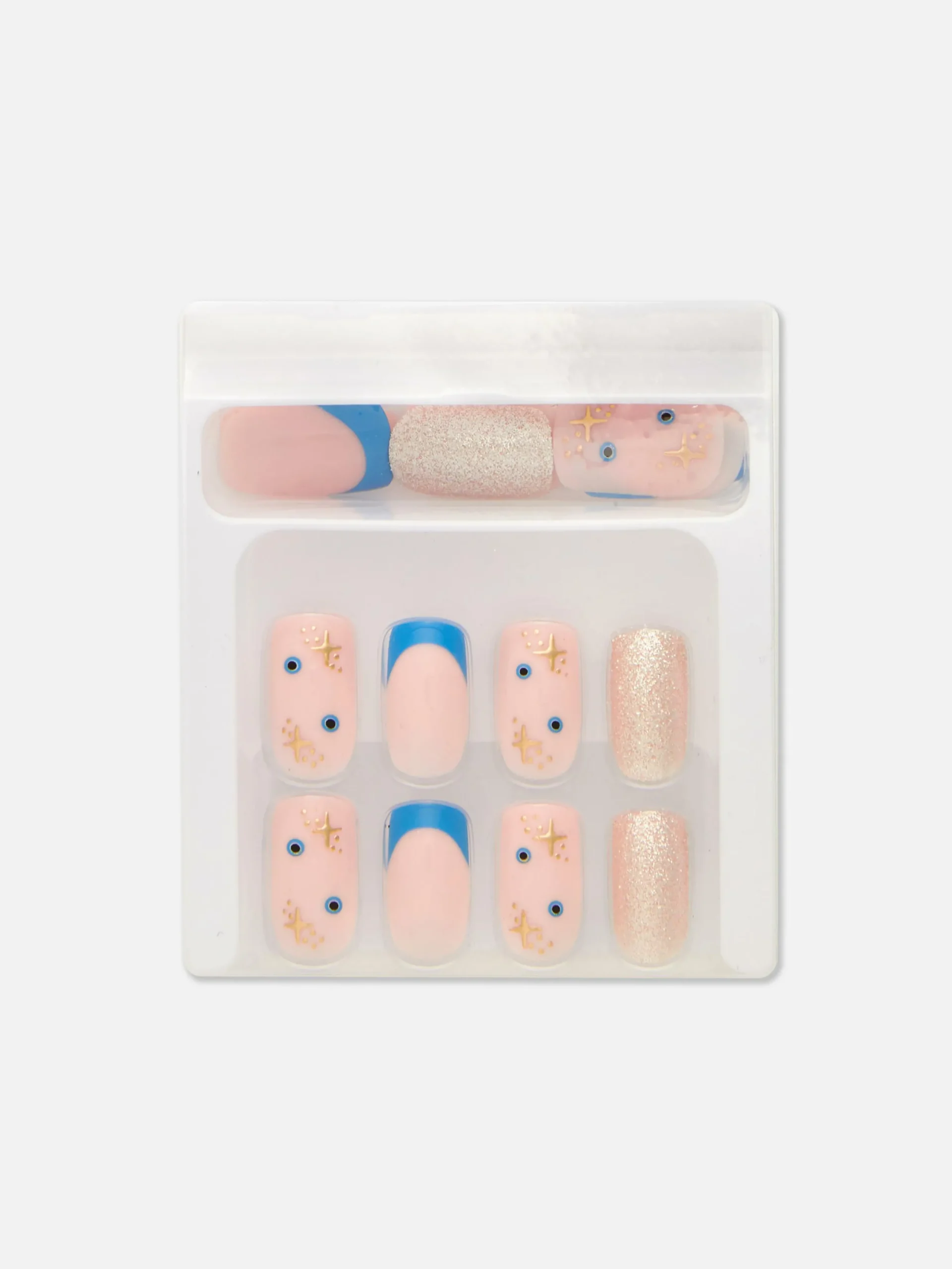 Faux Ongles|Primark Faux Ongles Pointus Et Glossy à Paillettes PS... Bleu