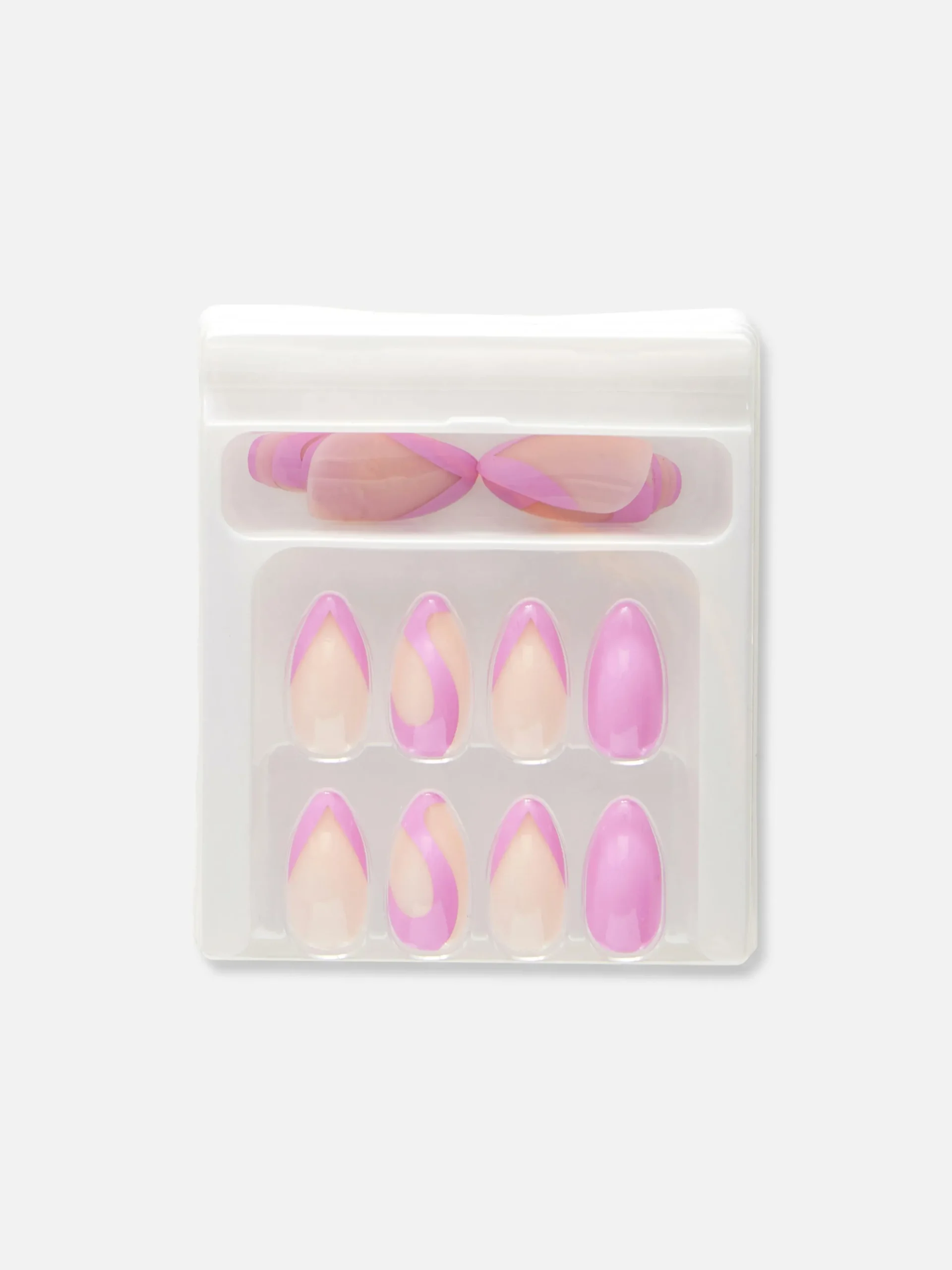 Faux Ongles|Primark Faux Ongles Pointus Glossy à Motif Tourbillons PS... Lilas