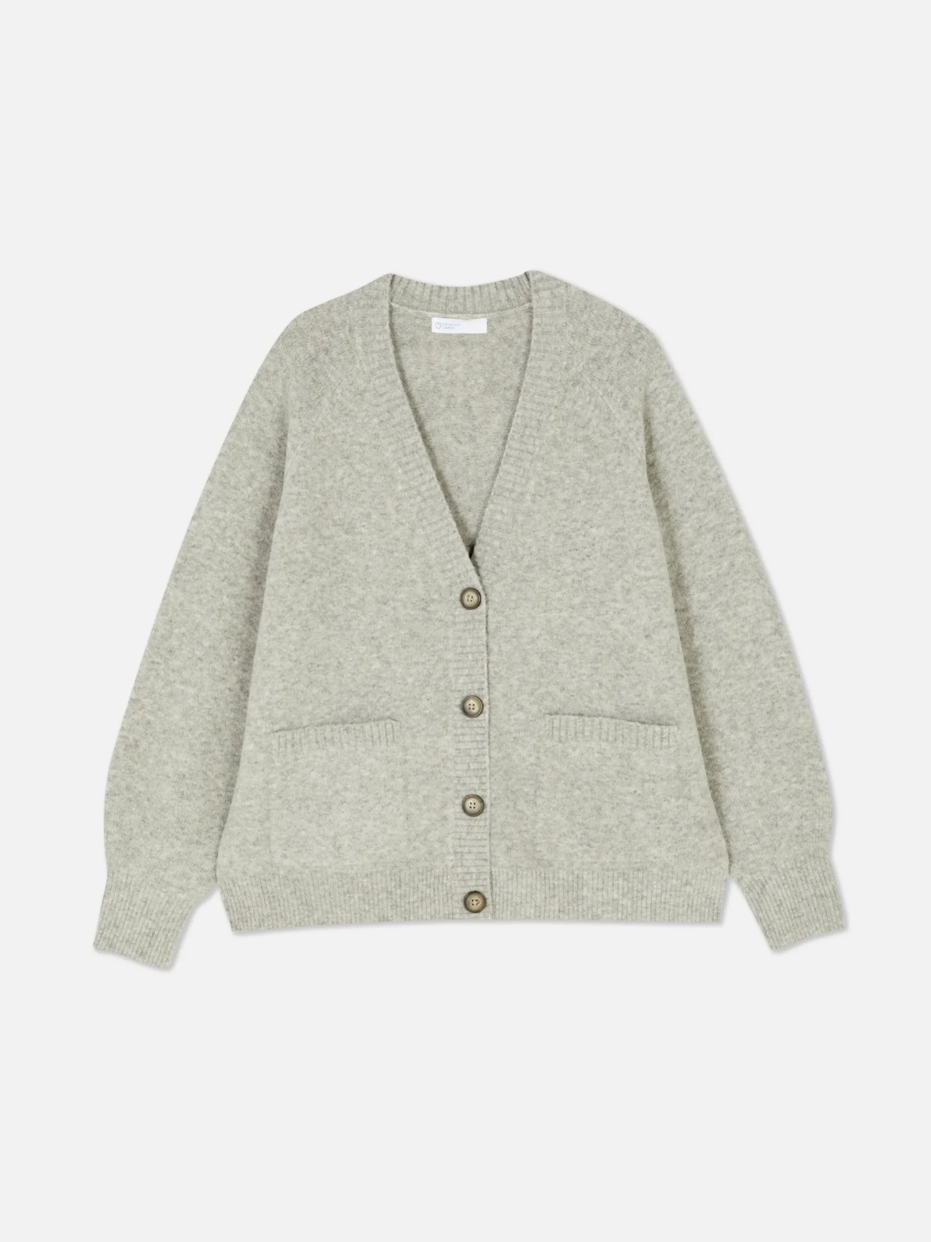 Pulls Et Gilets|Primark Gilet Boyfriend En Maille à Col En V Gris