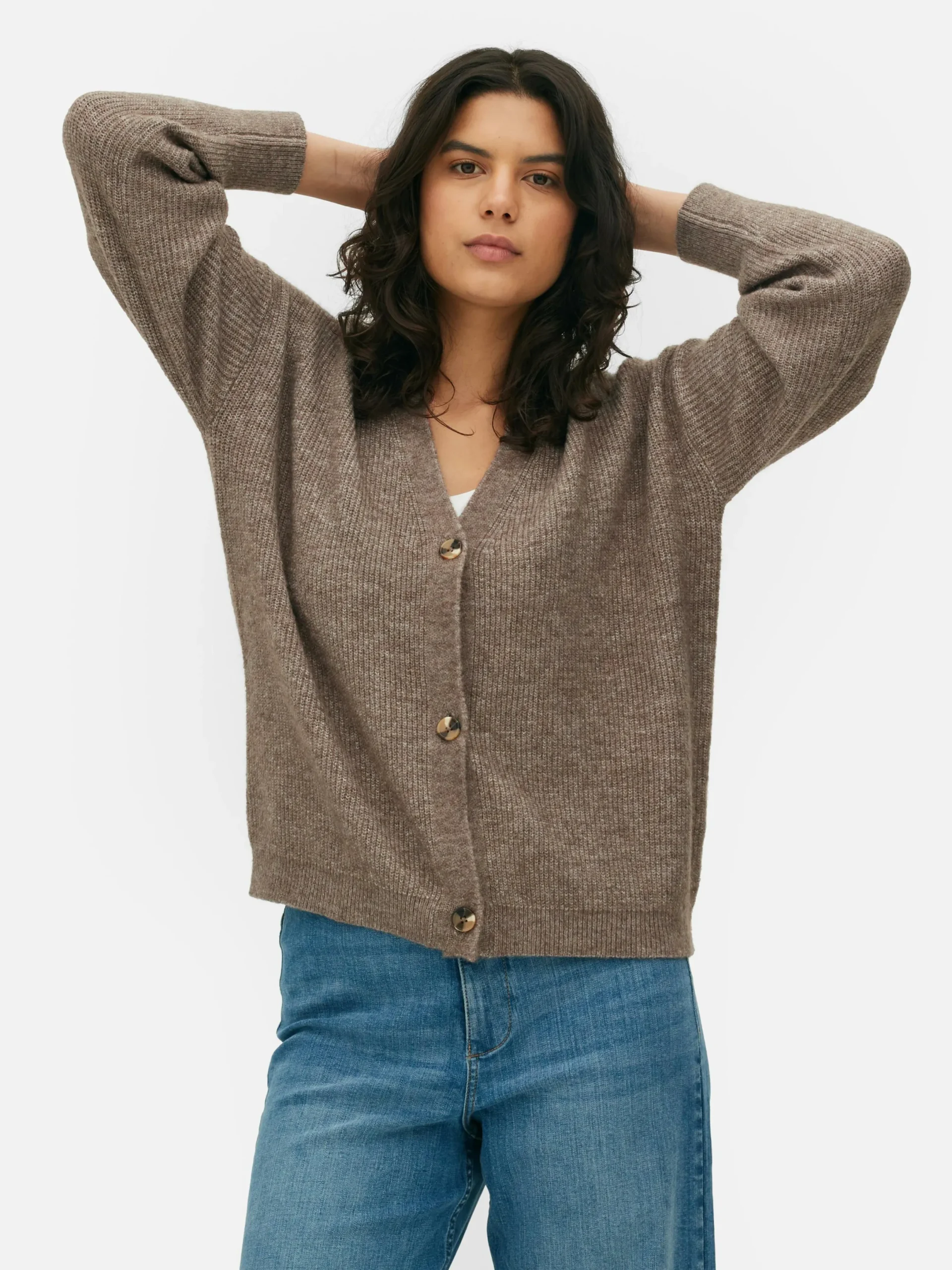 Pulls Et Gilets|Primark Gilet Décontracté à Col En V Taupe