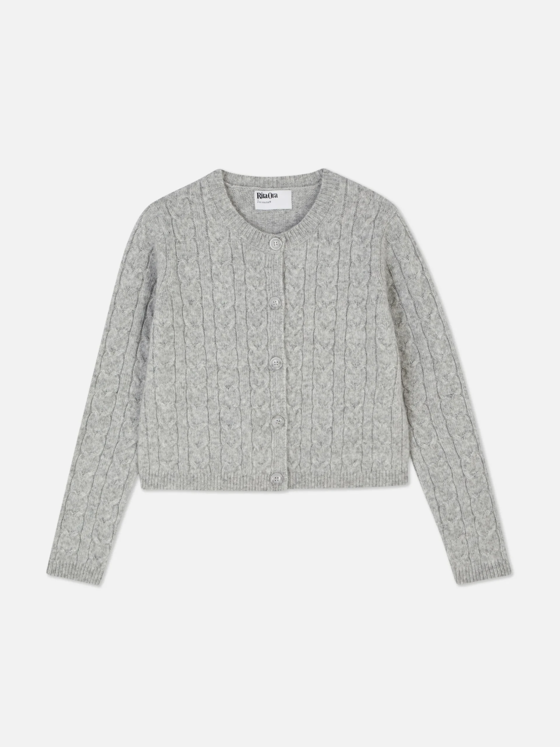 Pulls Et Gilets|Primark Gilet En Maille Torsadée Rita Ora Gris