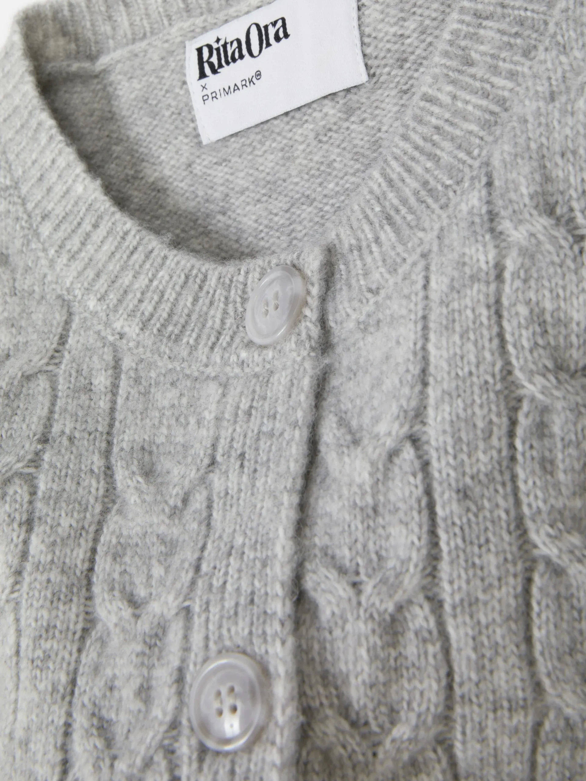 Pulls Et Gilets|Primark Gilet En Maille Torsadée Rita Ora Gris