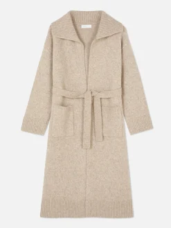 Pulls Et Gilets|Primark Gilet Long à Ceinture Paula Echevarría Camel