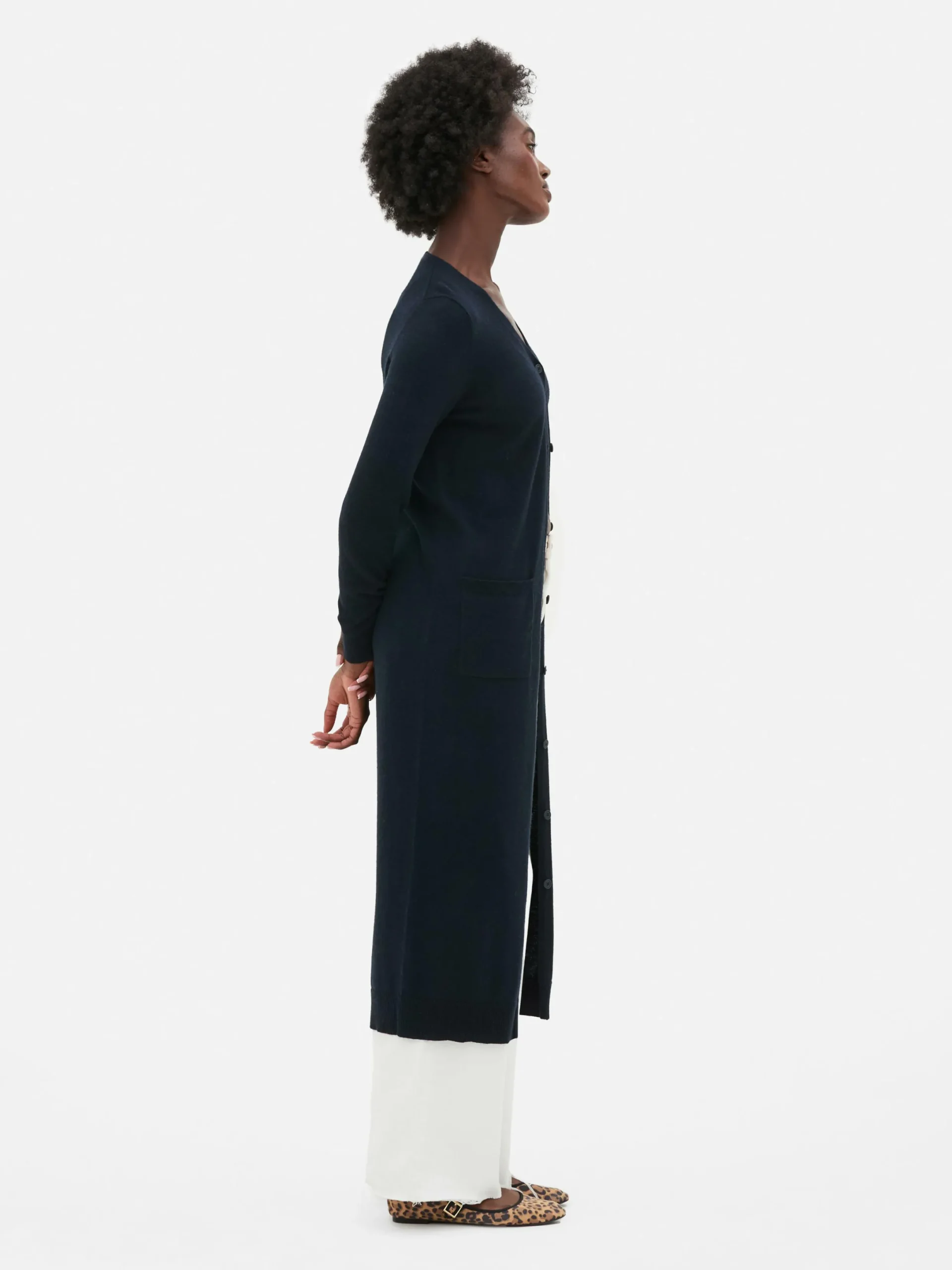 Pulls Et Gilets|Primark Gilet Long Boutonné Bleu marine