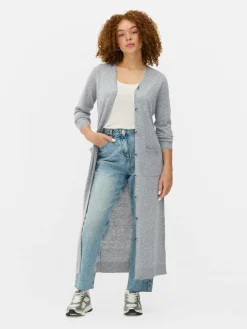 Pulls Et Gilets|Primark Gilet Long Boutonné Gris