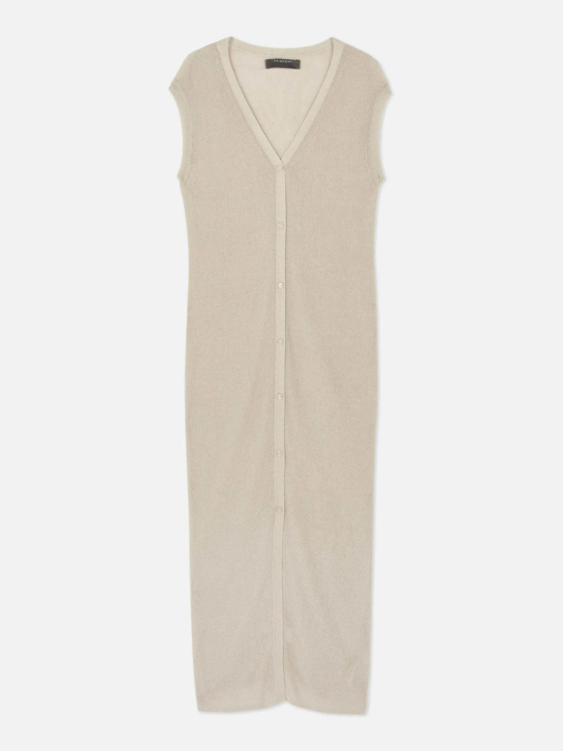 Pulls Et Gilets|Primark Gilet Long Sans Manches Beige