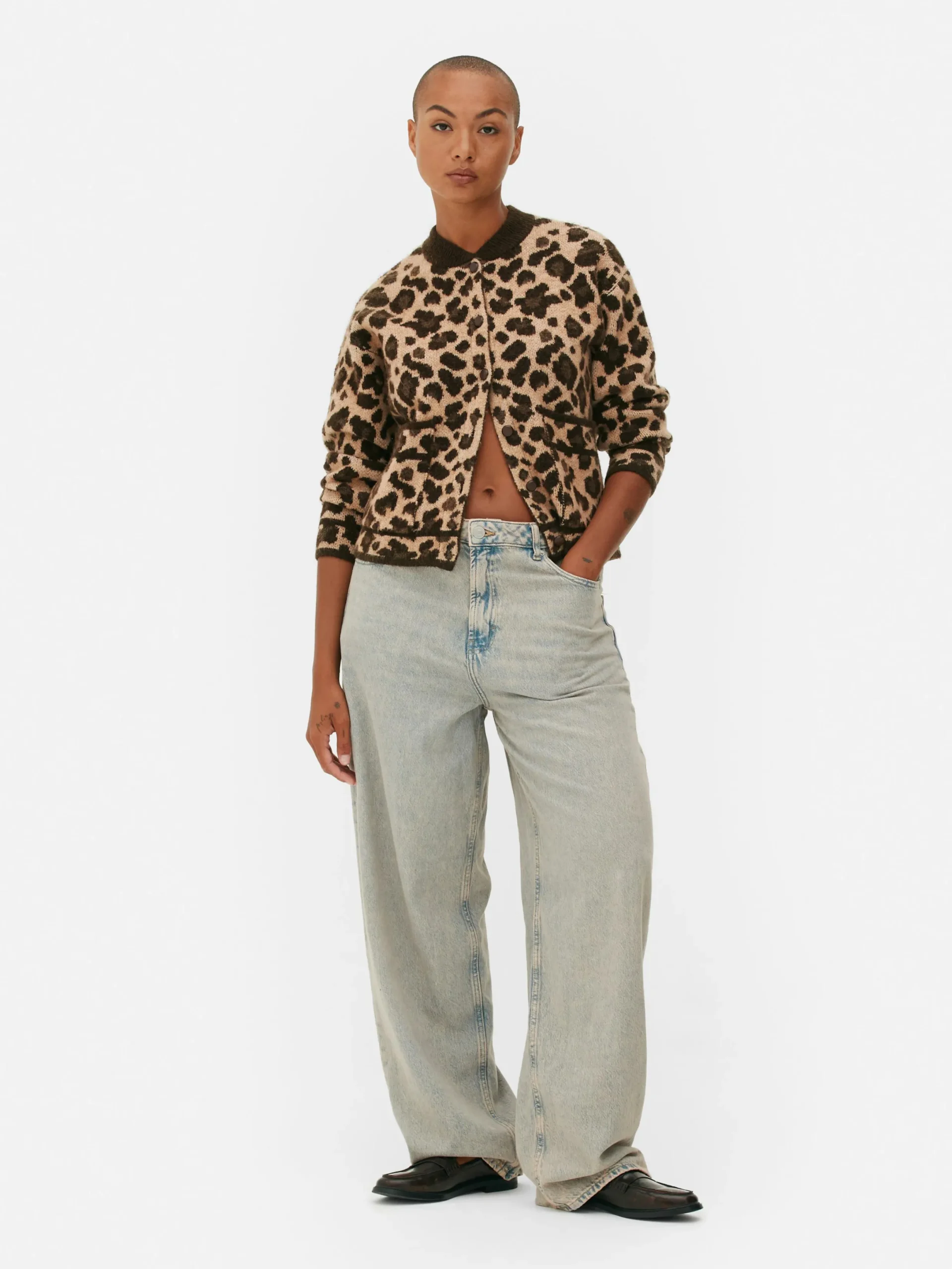 Pulls Et Gilets|Primark Gilet Style Blouson Bomber à Motif Léopard Multicolore