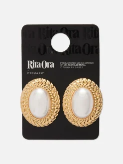Bijoux|Primark Grands Clous D'oreilles à Fausse Perle Rita Ora Jaune
