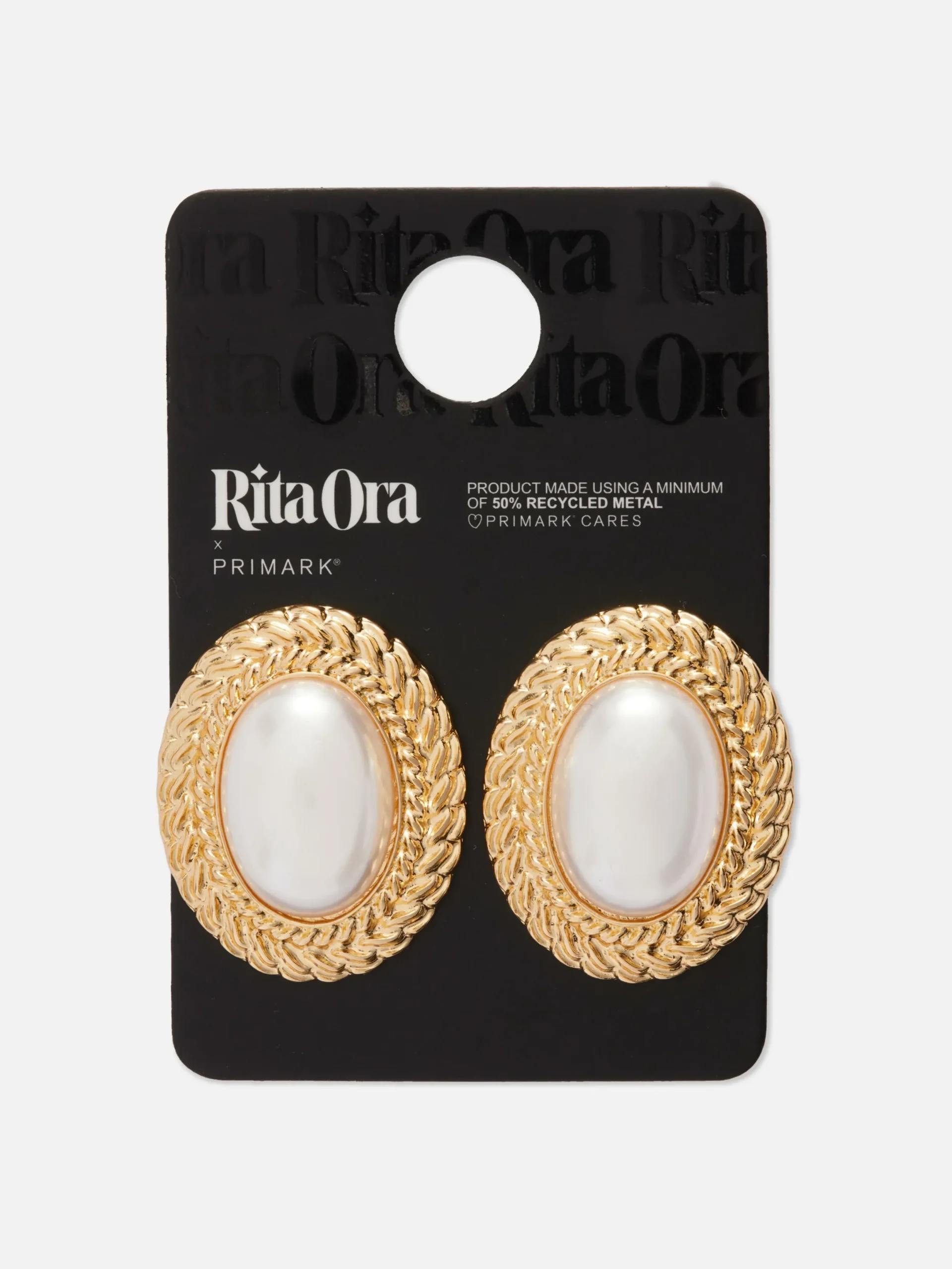 Bijoux|Primark Grands Clous D'oreilles à Fausse Perle Rita Ora Jaune