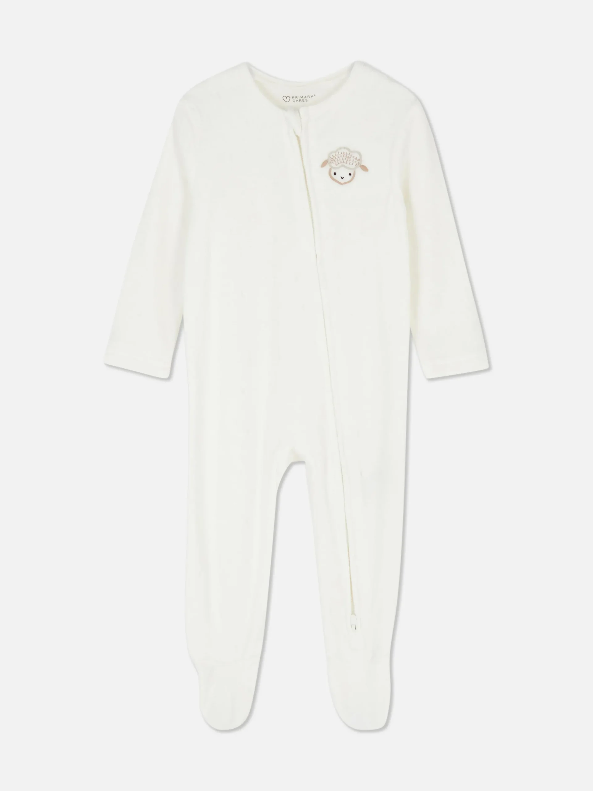 Grenouillères Et Gigoteuses|Primark Grenouillère De Nuit En Velours à Motif Moutons Ivoire