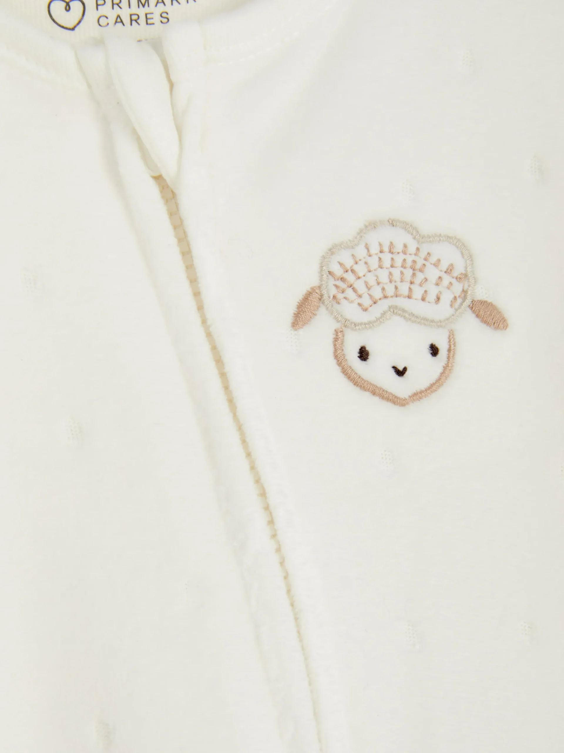 Grenouillères Et Gigoteuses|Primark Grenouillère De Nuit En Velours à Motif Moutons Ivoire