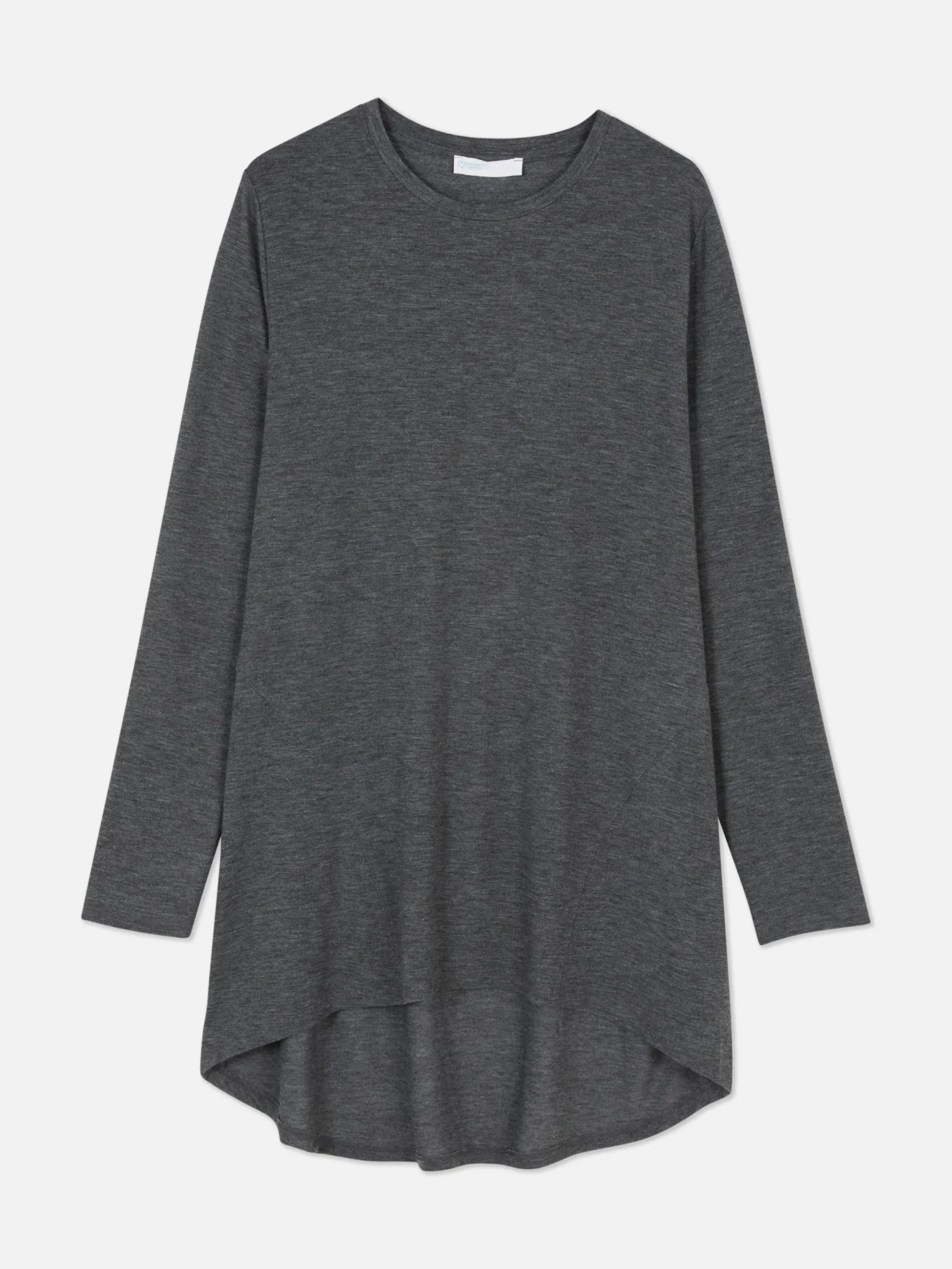 Hauts Et T-Shirts|Primark Haut à Manches Longues Et à Ourlet Arrondi Anthracite