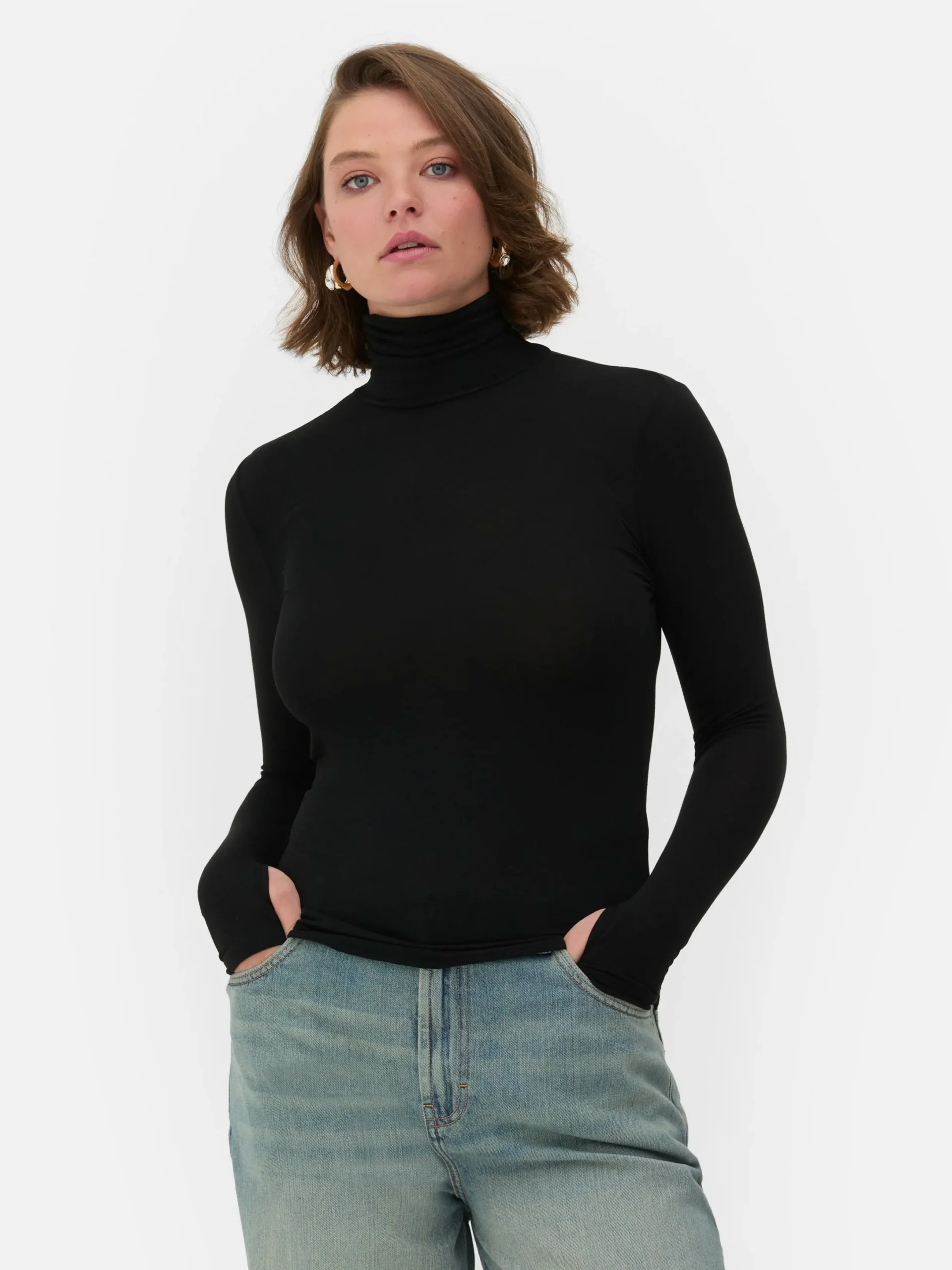 Hauts Et T-Shirts|Primark Haut à Manches Longues Et Col Roulé Rita Ora Noir