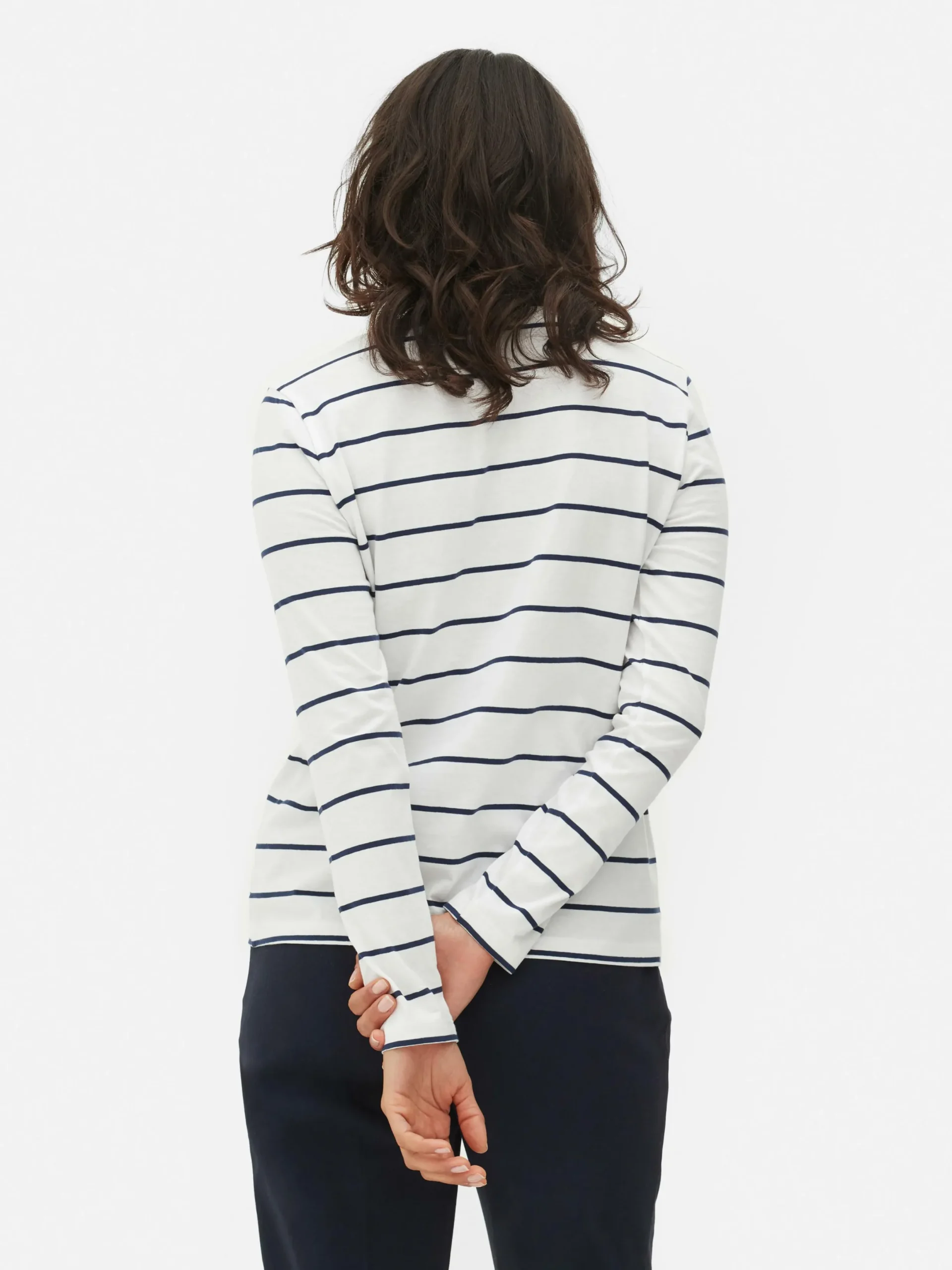 Hauts Et T-Shirts|Primark Haut à Rayures Et à Manches Longues Bleu marine