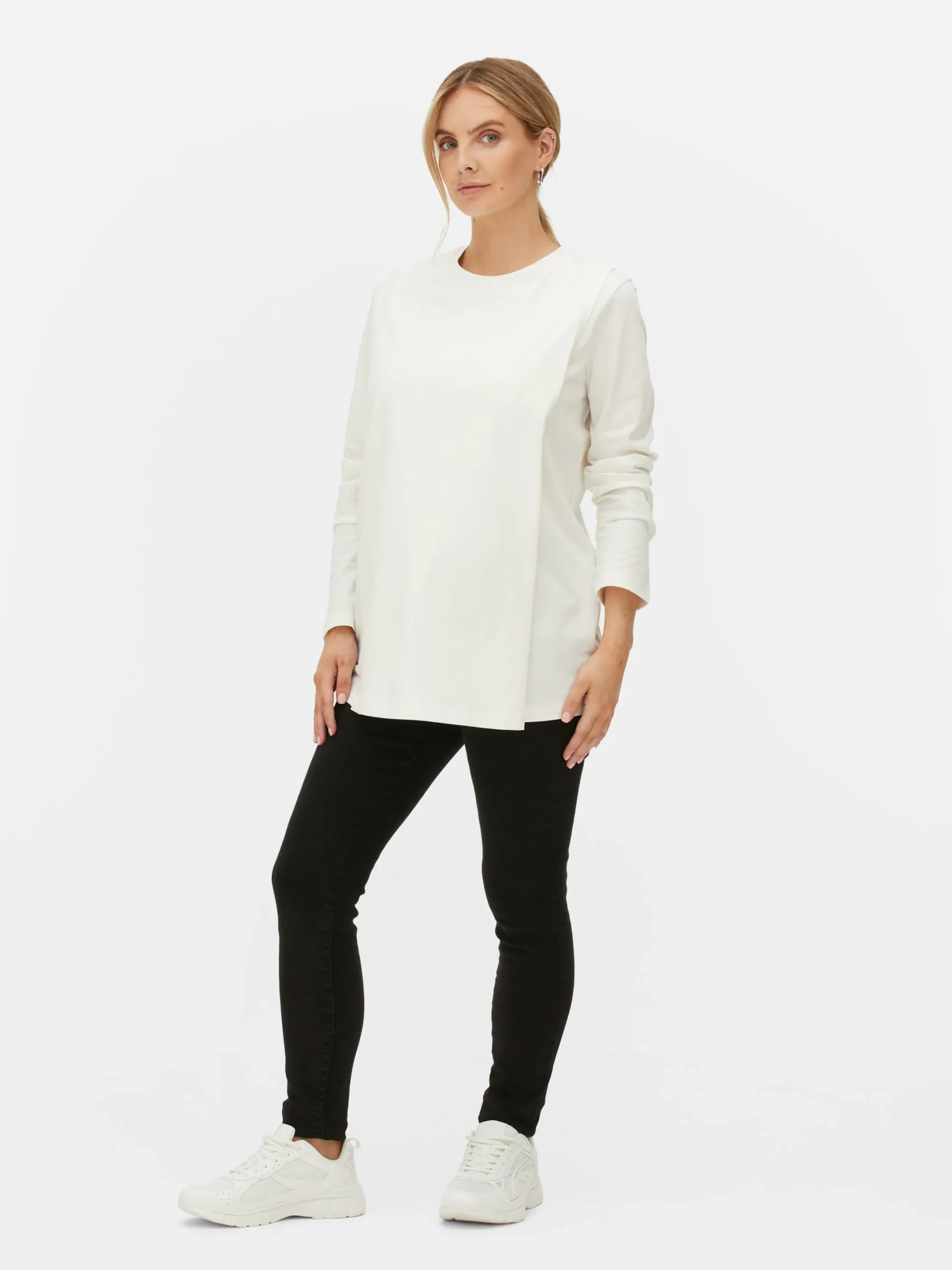 Hauts Et T-Shirts|Primark Haut De Maternité Cache-cœur à Manches Longues Écru