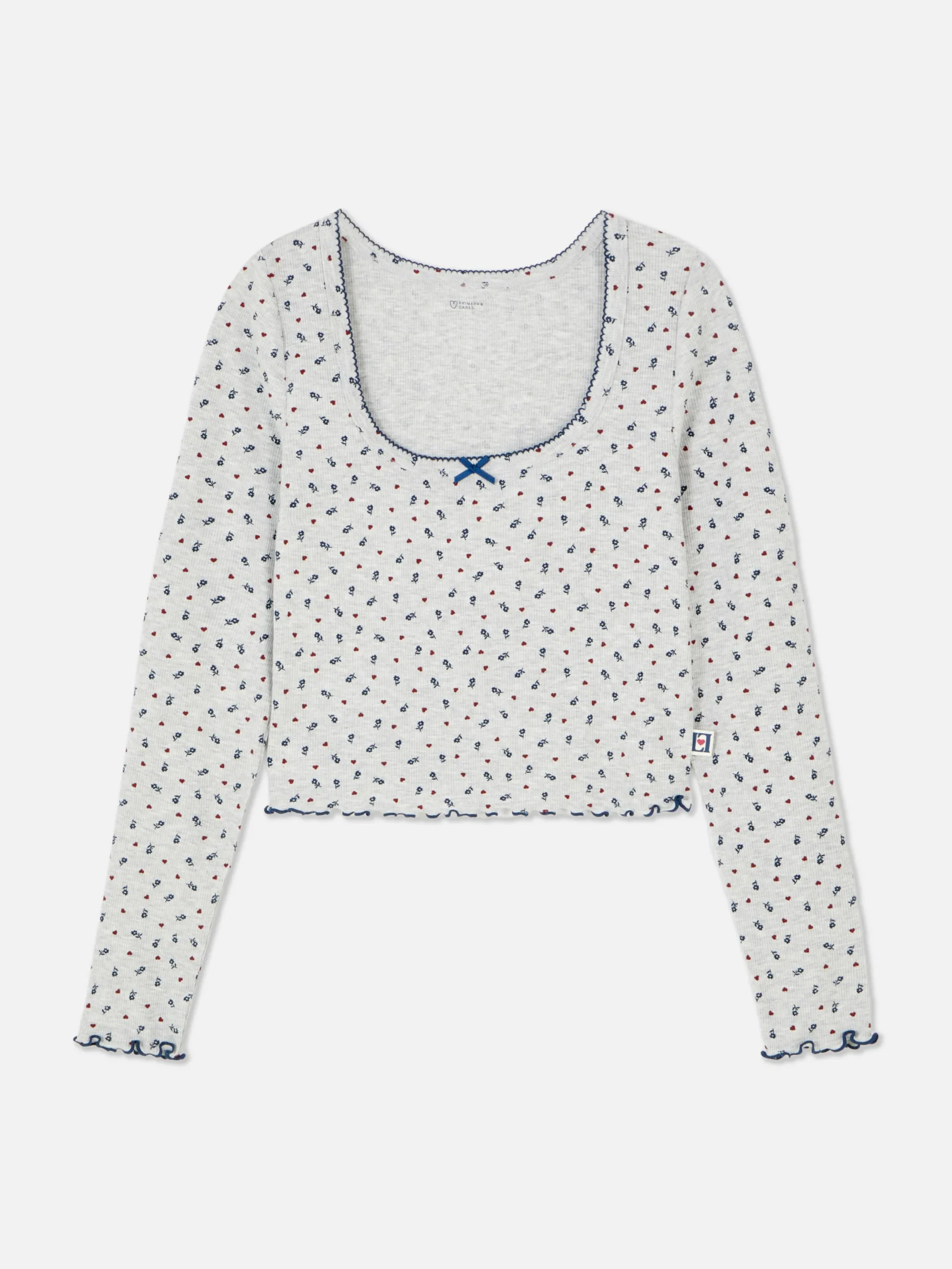 Hauts De Pyjama|Primark Haut De Pyjama Côtelé à Petites Fleurs Gris