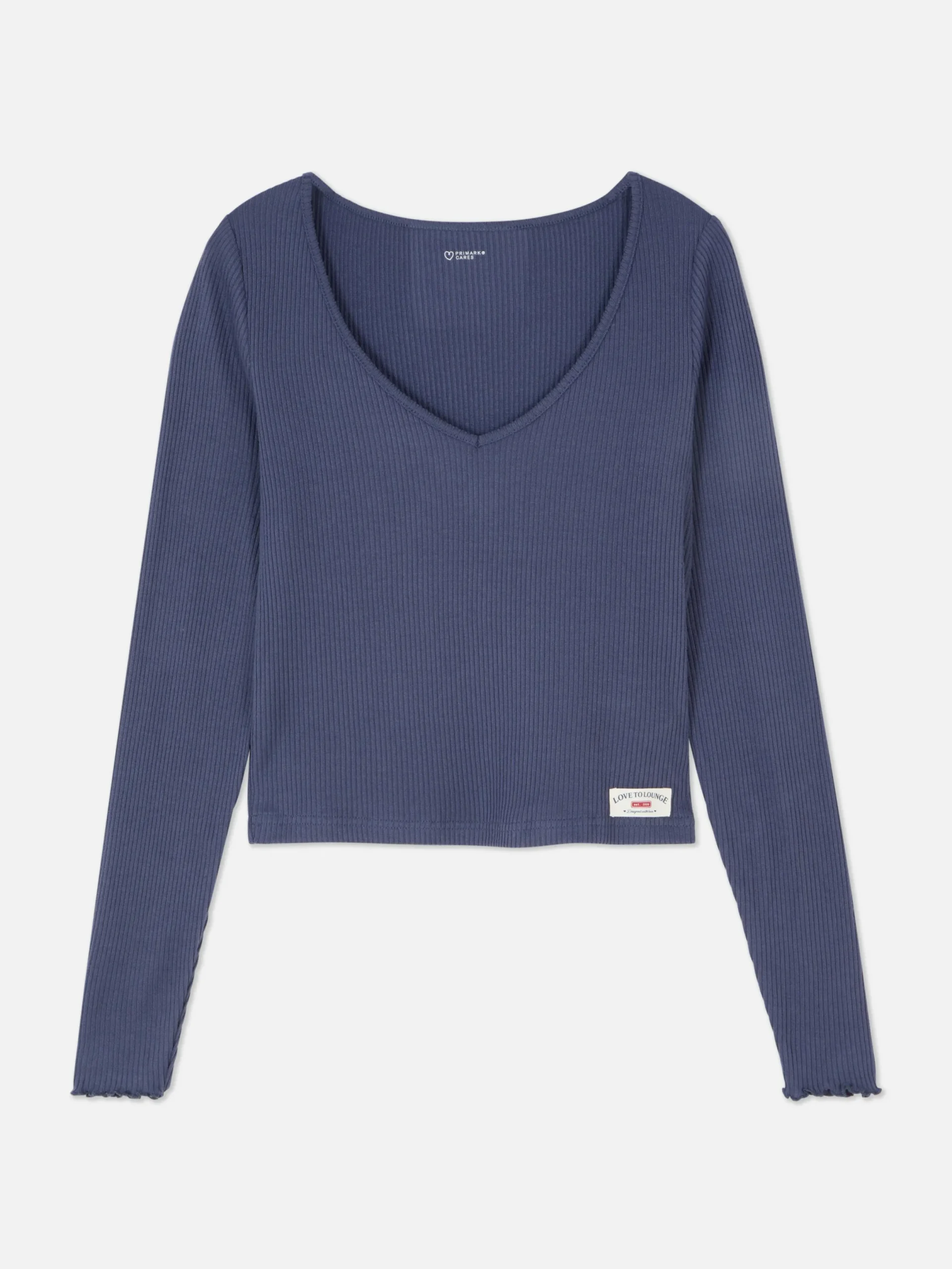 Hauts De Pyjama|Primark Haut De Pyjama En Jersey Côtelé à Manches Longues Bleu marine