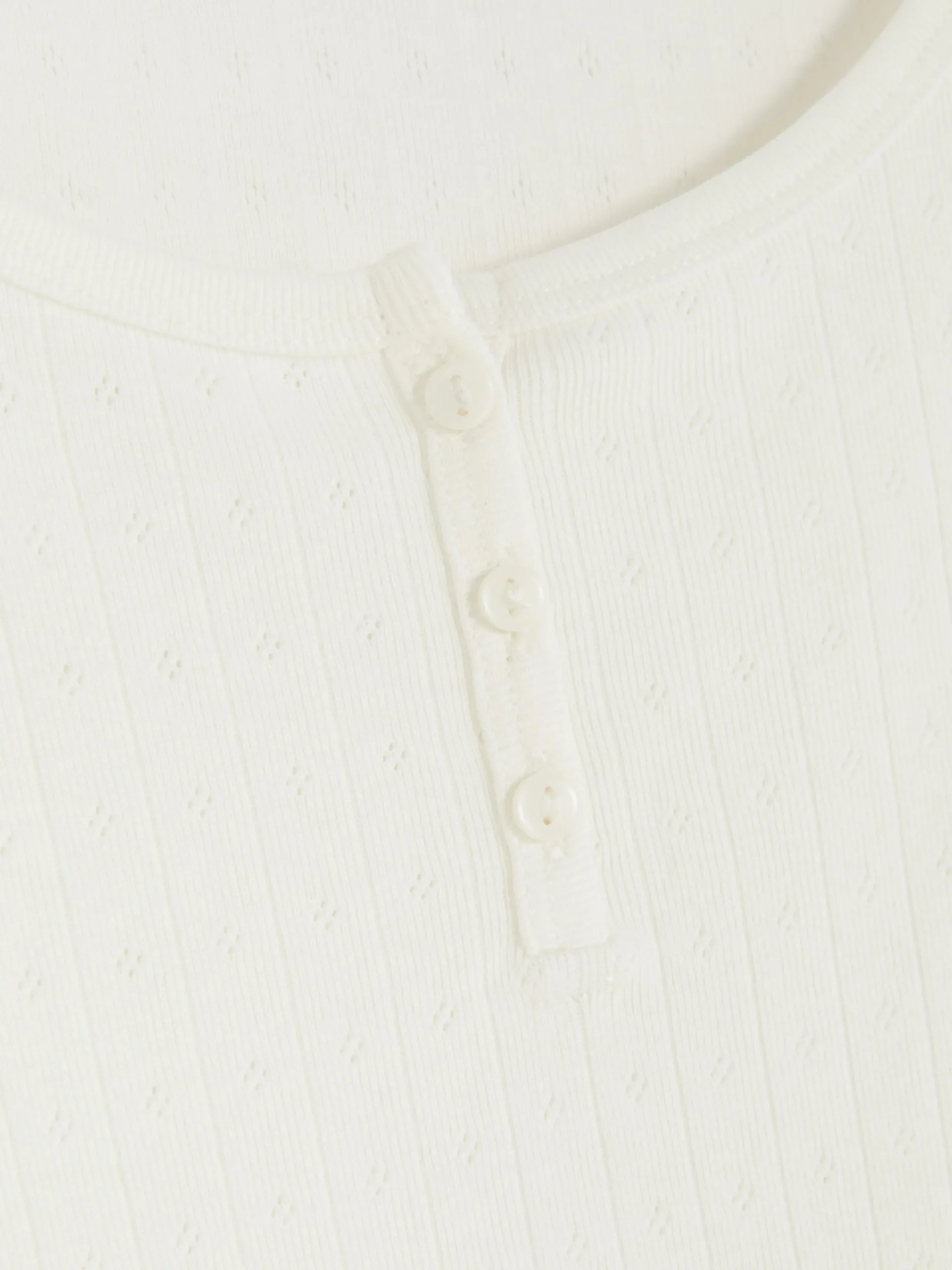 Hauts De Pyjama|Primark Haut De Pyjama En Pointelle Manche Longue Crème