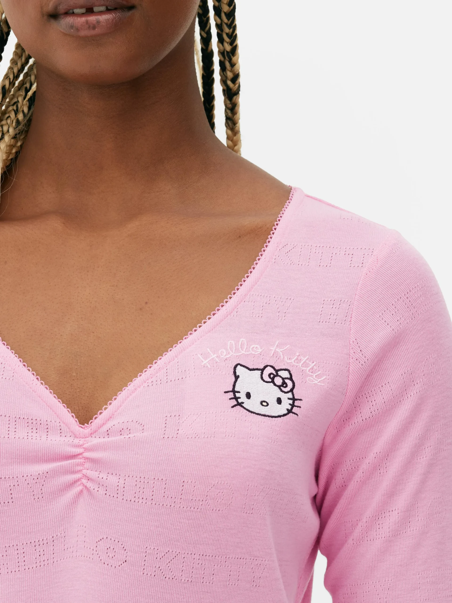 Hauts De Pyjama|Primark Haut De Pyjama En Pointelle Hello Kitty Rose