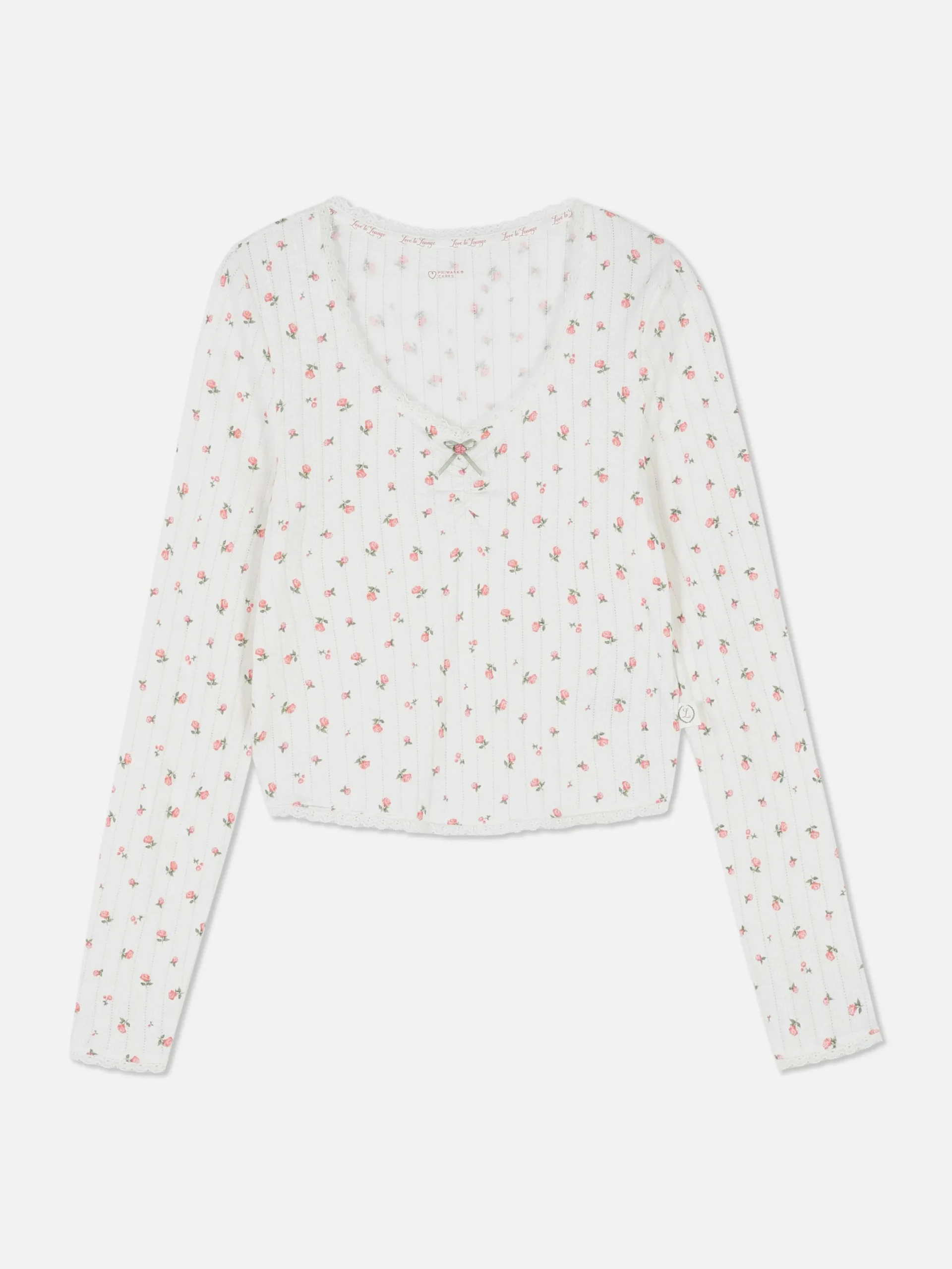 Hauts De Pyjama|Primark Haut De Pyjama Rose En Pointelle à Manches Longues Multicolore