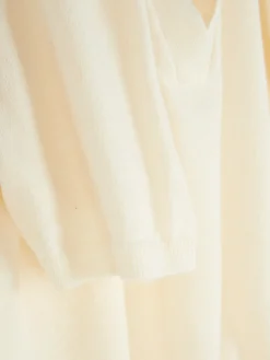 Pulls Et Gilets|Primark Haut En Maille Fine à Col Et Manches Courtes Ivoire