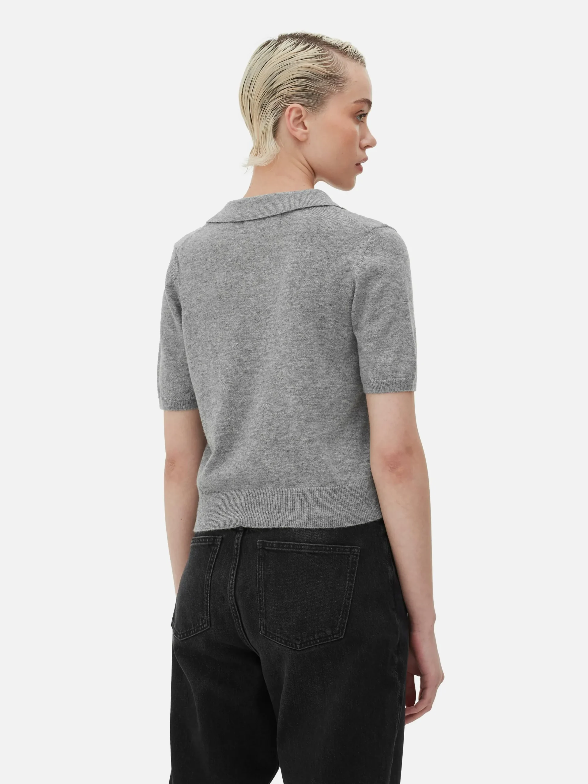 Pulls Et Gilets|Primark Haut En Maille Fine à Col Et Manches Courtes Gris