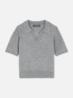 Pulls Et Gilets|Primark Haut En Maille Fine à Col Et Manches Courtes Gris
