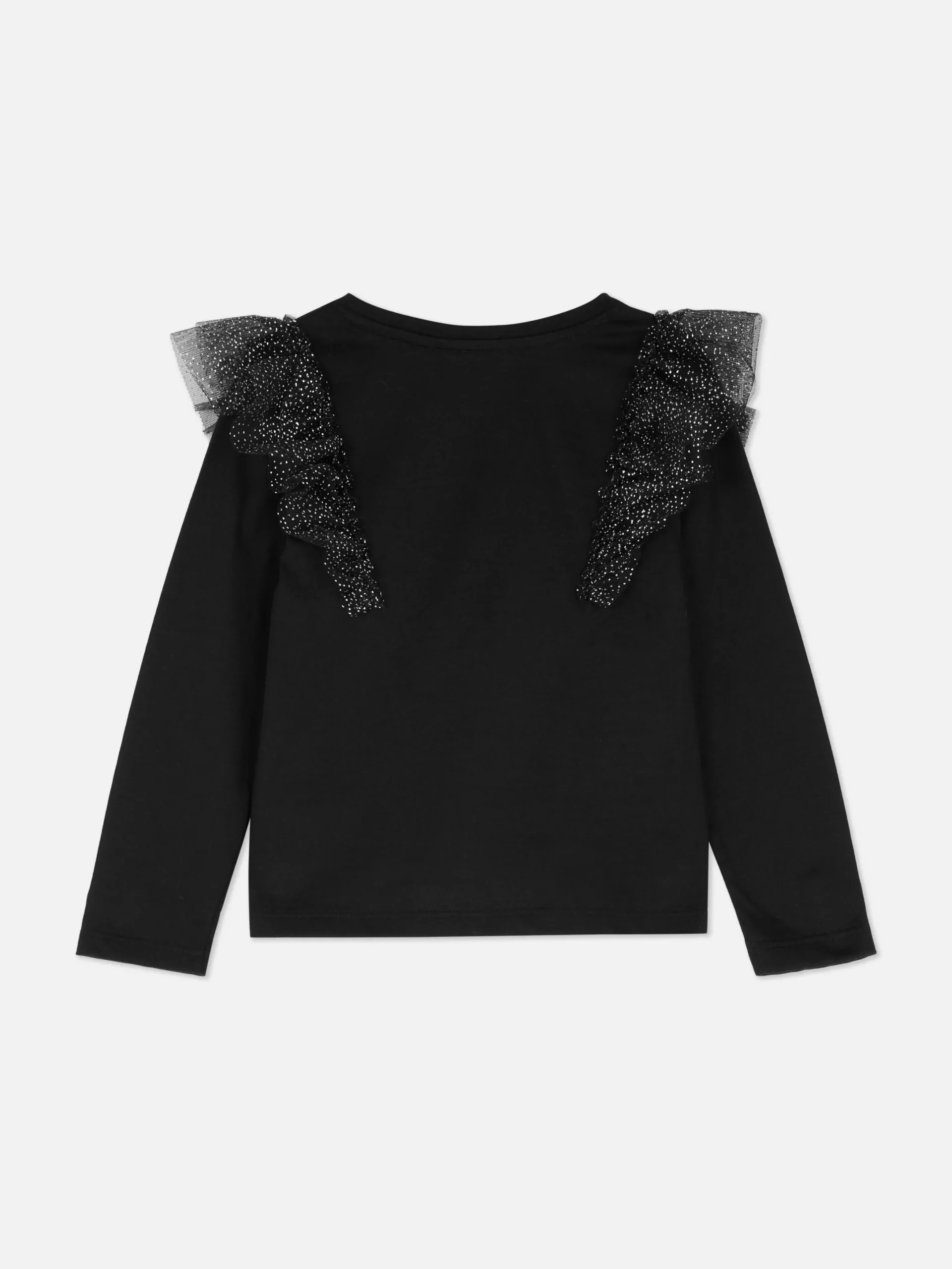 Hauts Et T-Shirts|Primark Haut En Tulle à Manches Longues Et Volants Noir