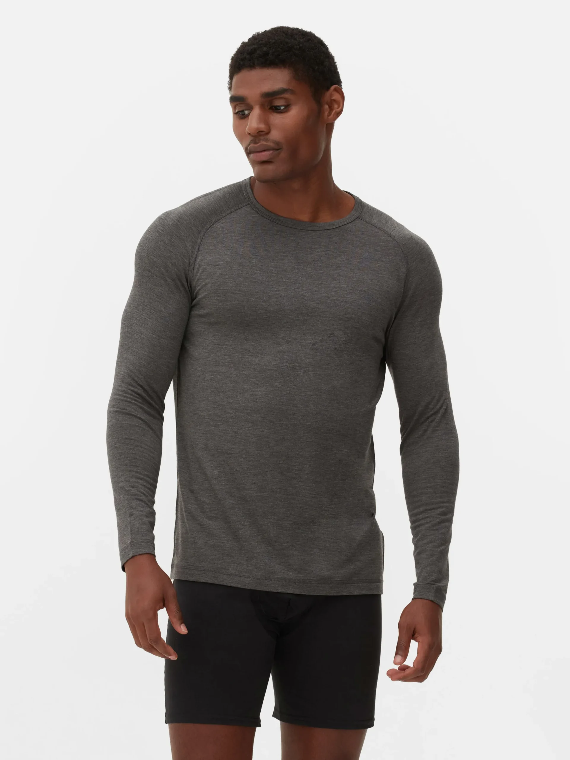 Vêtements De Sport|Hauts Et T-Shirts|Primark Haut Thermique Ultra-chaud à Manches Longues Anthracite