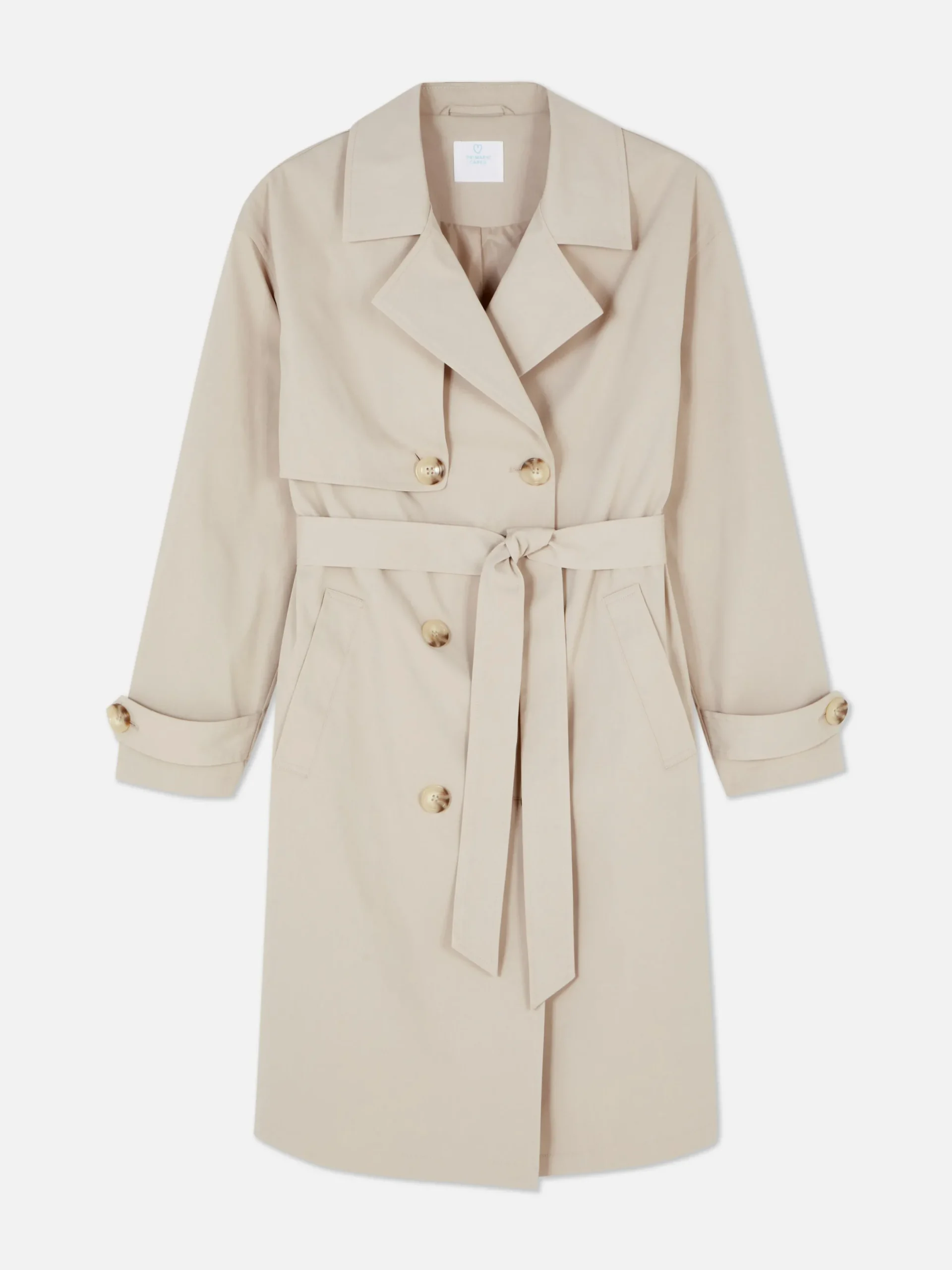 Manteaux Et Vestes|Primark Imperméable à Double Boutonnage Et Ceinture Grège