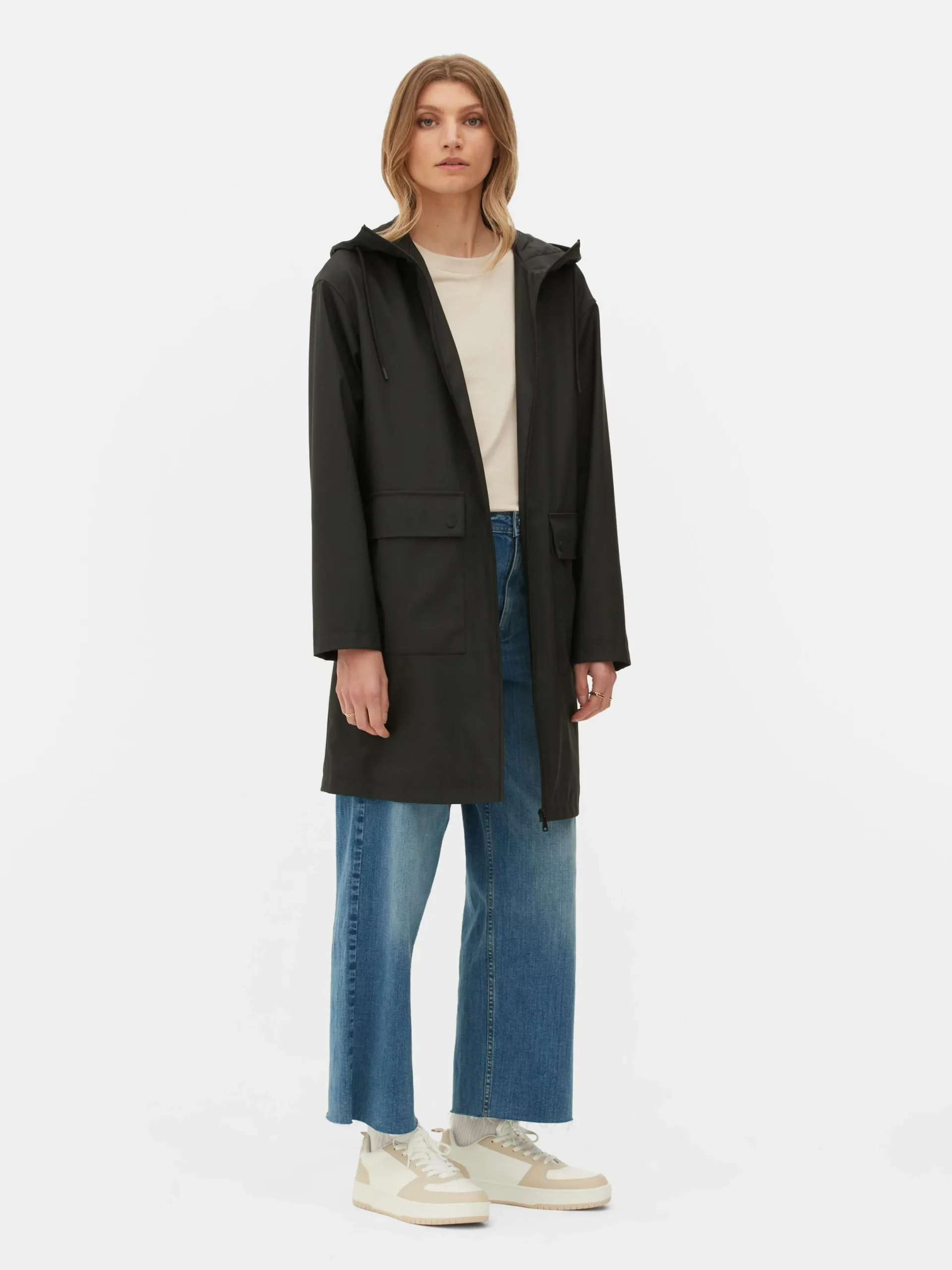 Manteaux Et Vestes|Primark Imperméable Caoutchouté à Capuche Noir
