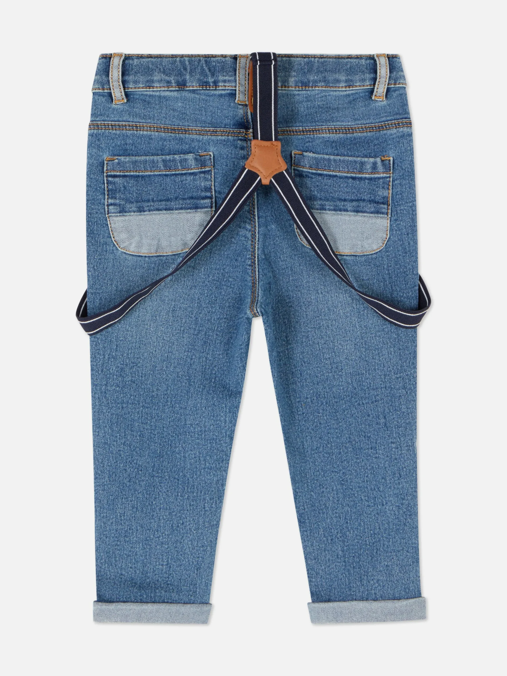 Pantalons Et Leggings|Primark Jean Avec Bretelles Bleu moyen