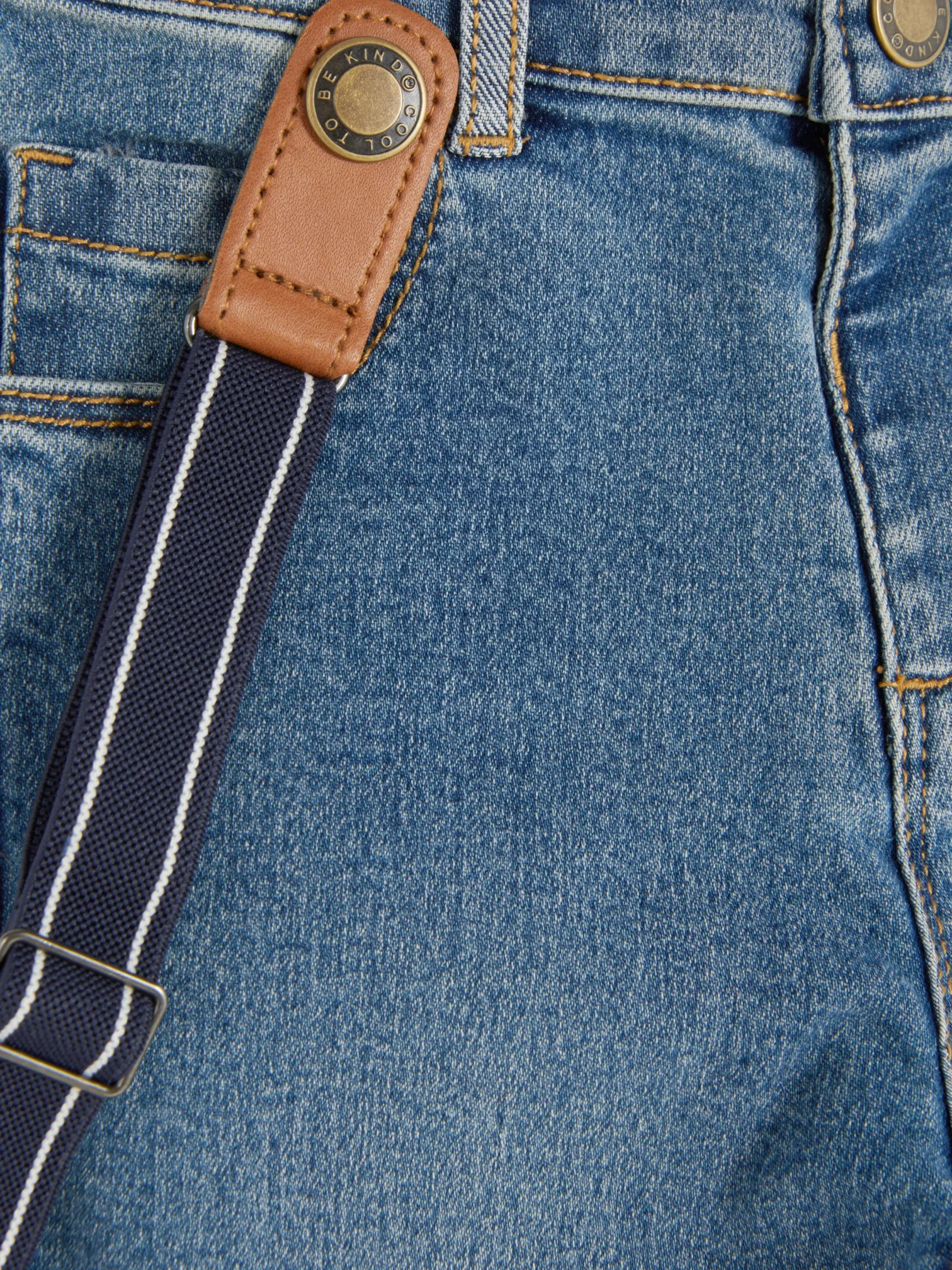 Pantalons Et Leggings|Primark Jean Avec Bretelles Bleu moyen