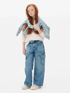 Jean|Primark Jean Cargo Large Bleu moyen