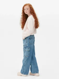 Jean|Primark Jean Cargo Large Bleu moyen