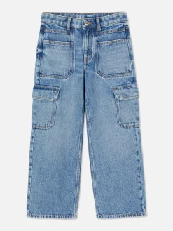 Jean|Primark Jean Cargo Large Bleu moyen