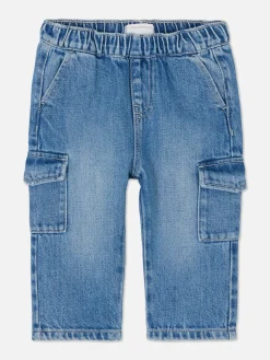 Pantalons Et Leggings|Primark Jean Denim Cargo Bleu moyen