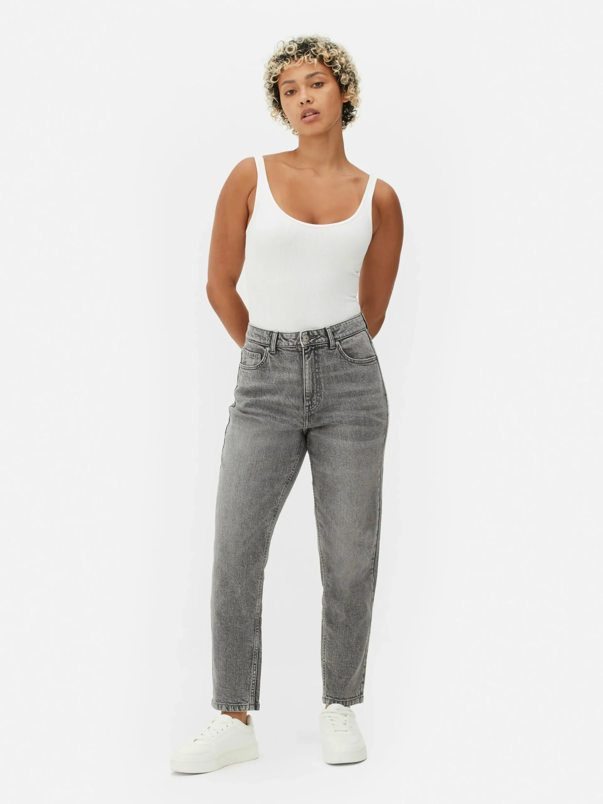Denim|Jean|Primark Jean Denim Coupe Mom Gris