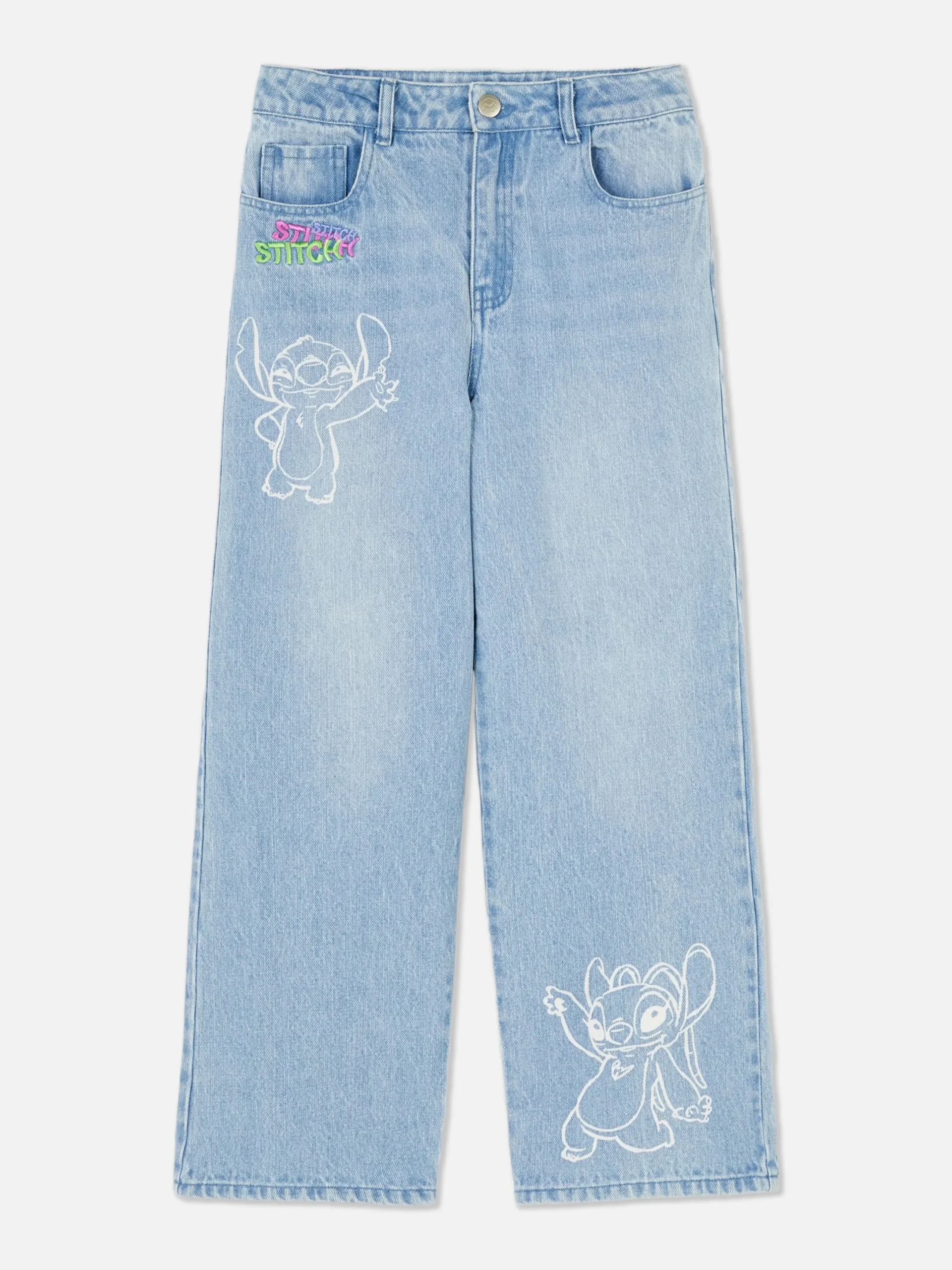 Jean|Primark Jean Denim Disney Stitch Bleu