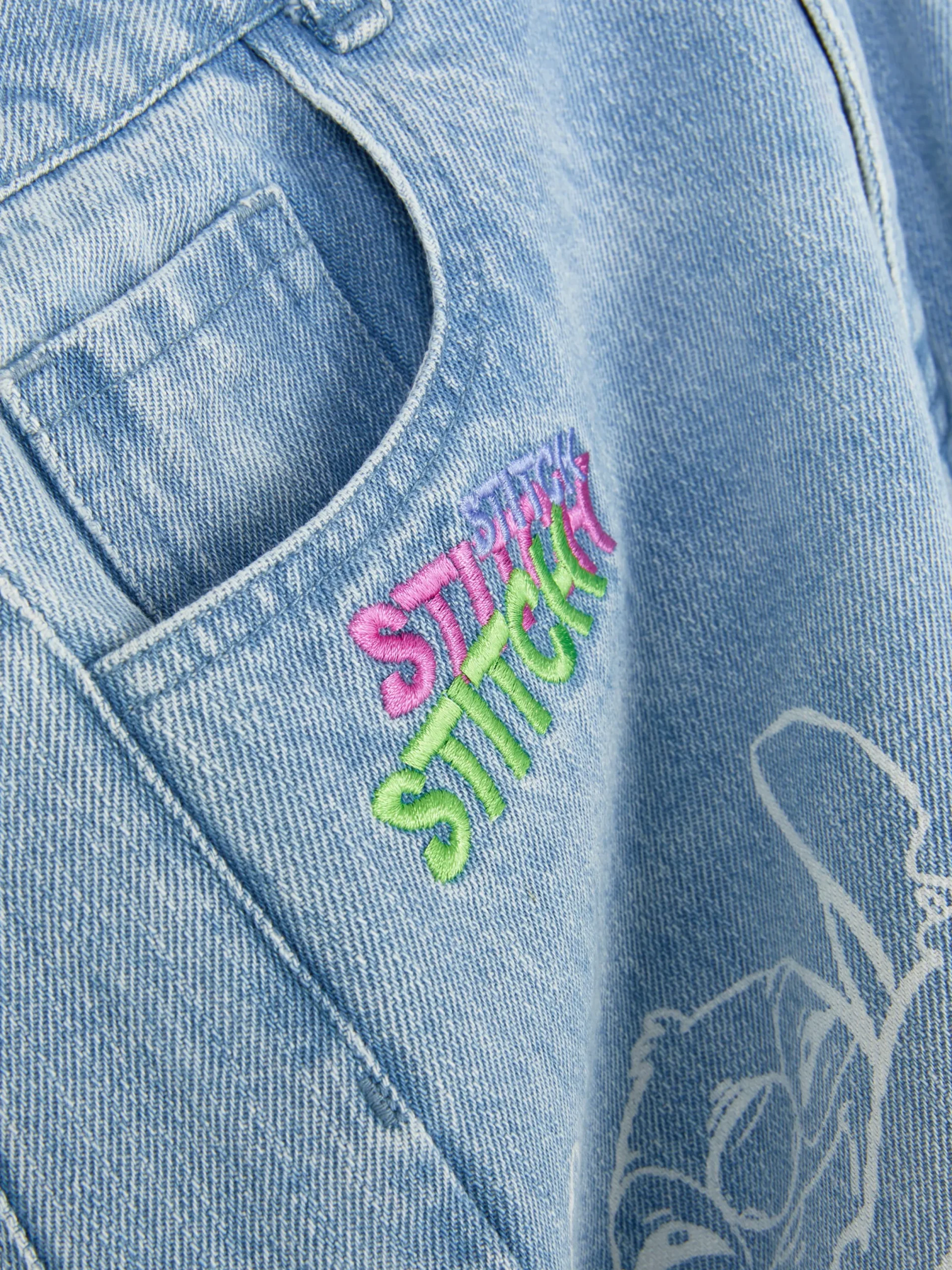 Jean|Primark Jean Denim Disney Stitch Bleu