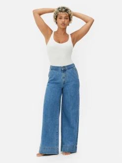 Denim|Jean|Primark Jean Large élastiqué Bleu moyen
