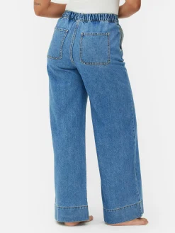 Denim|Jean|Primark Jean Large élastiqué Bleu moyen